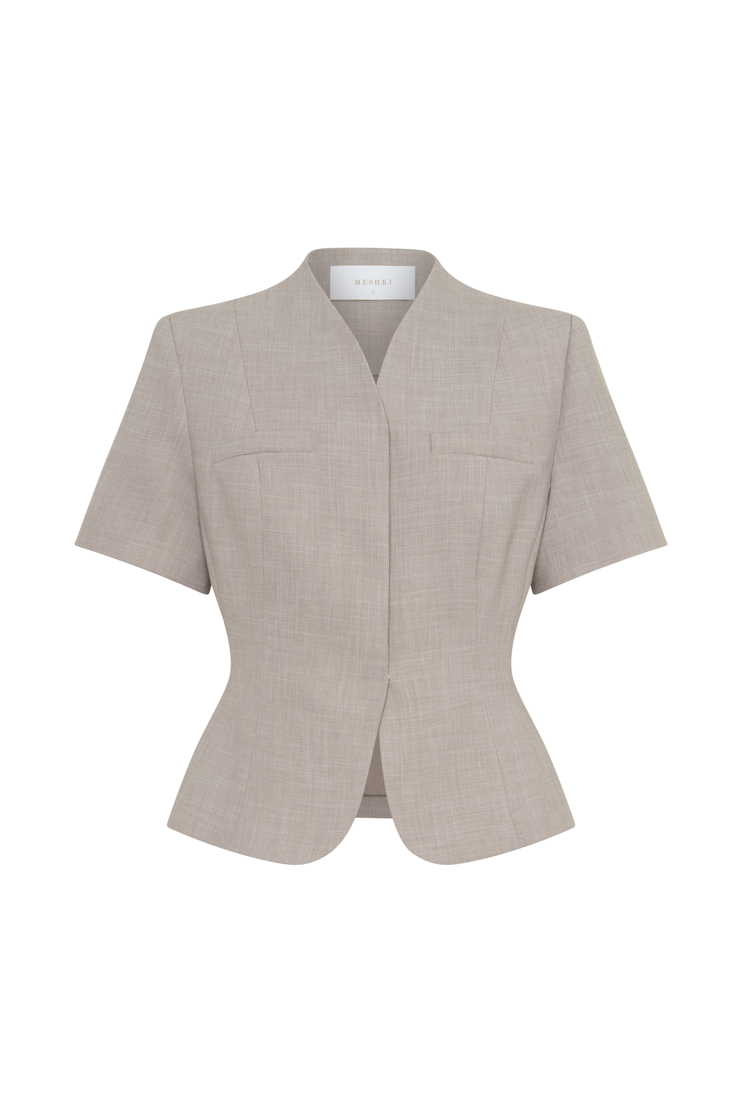 Laila Suiting Short Sleeve Top - Grey #9