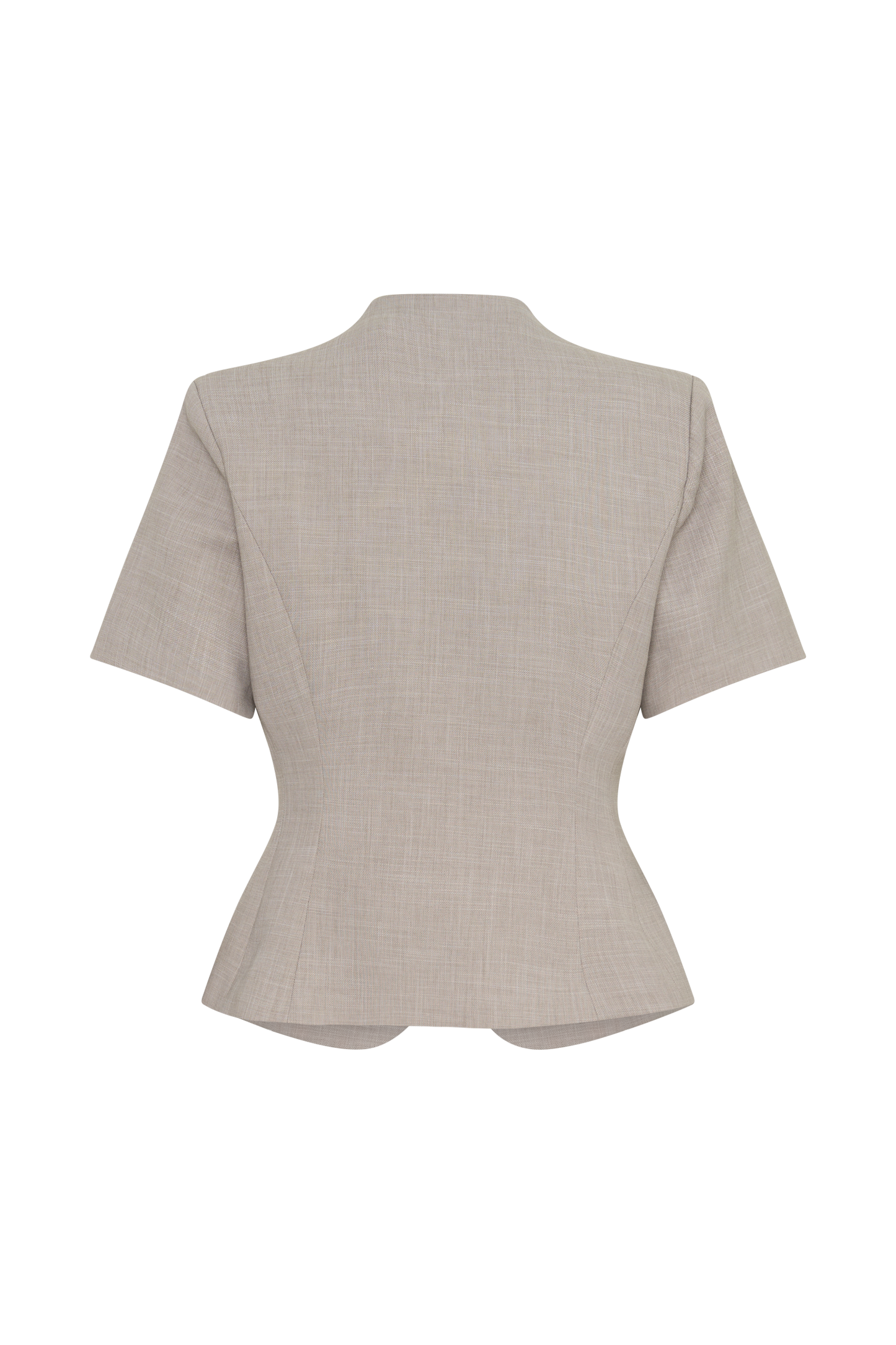 Laila Suiting Short Sleeve Top - Grey