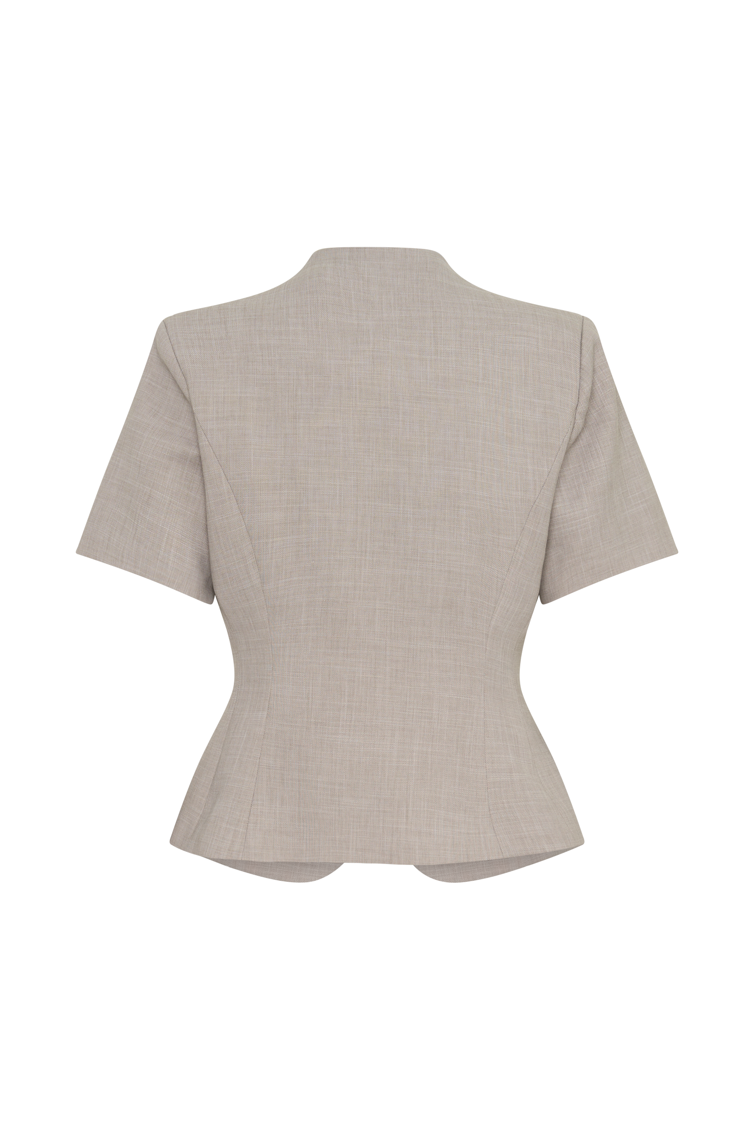 Laila Suiting Short Sleeve Top - Grey #8