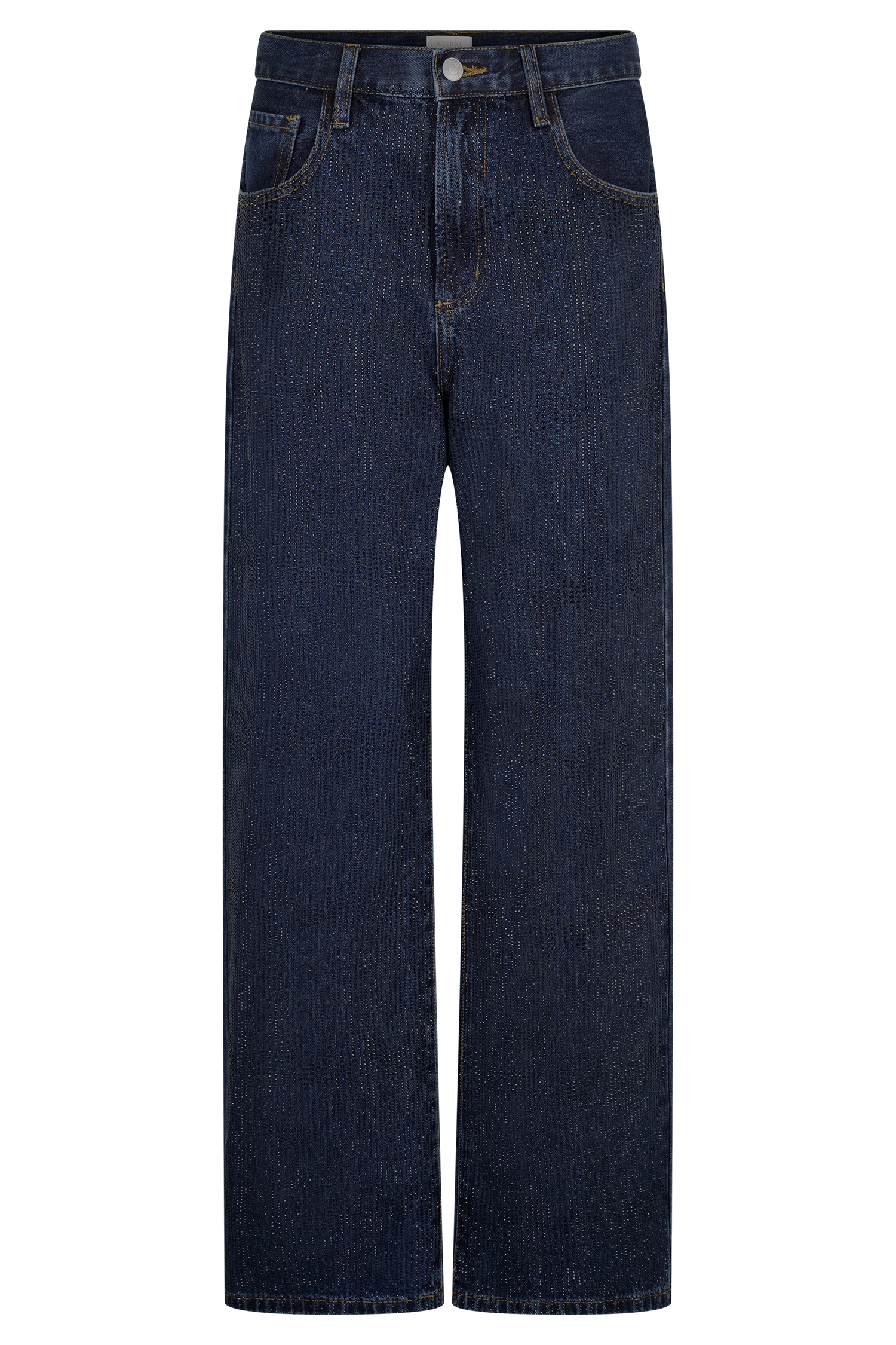 Laina Mid Rise Diamante Denim Jeans - Midnight Blue #10