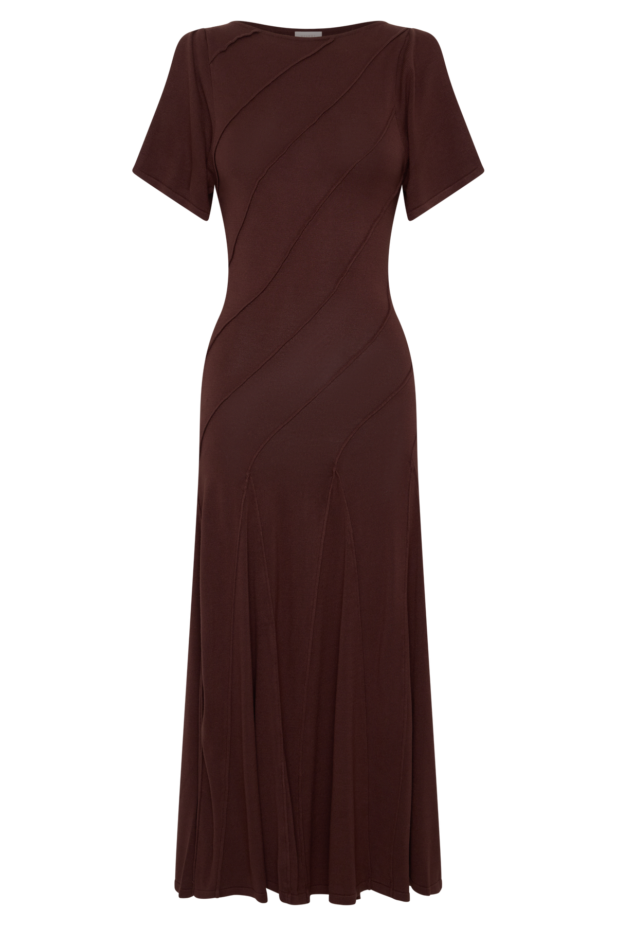 Lani Asymmetrical Knit Midi Dress - Chocolate #8