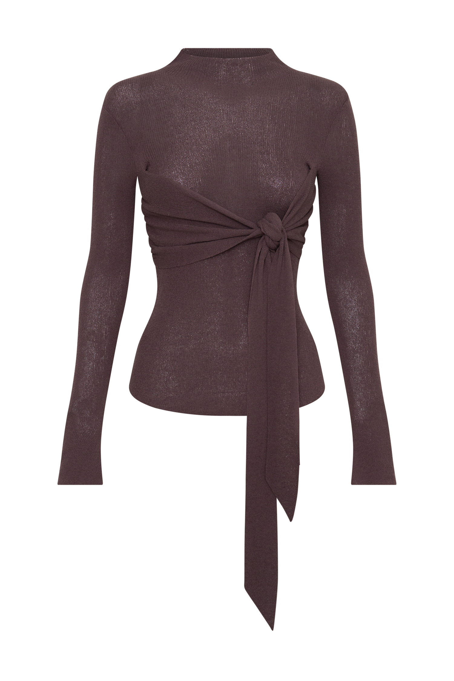 Lawson Wrap Knit Long Sleeve Top - Peppercorn #9