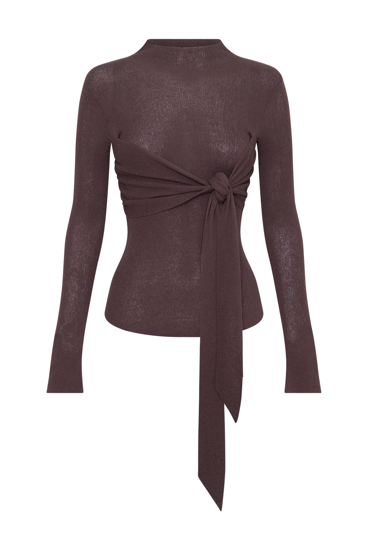 Lawson Wrap Knit Long Sleeve Top - Peppercorn #11