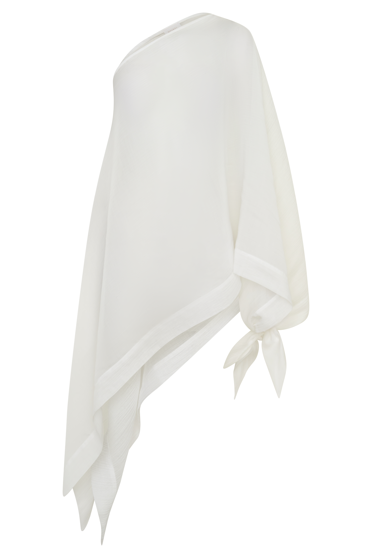 Leilani Sheer Draped Asymmetric Top - Ivory #8