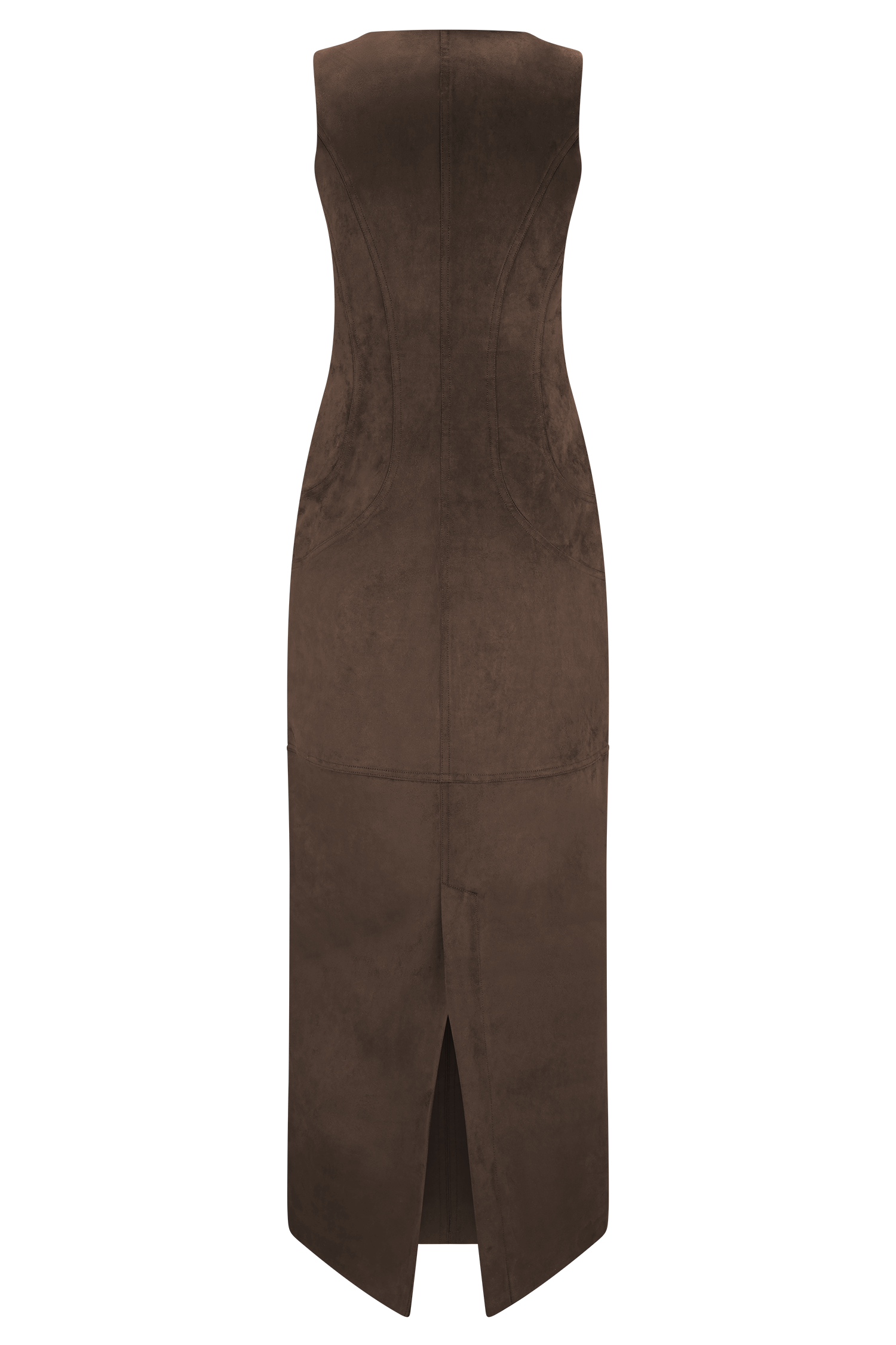 Liam Faux Suede Maxi Dress - Dark Chocolate #8