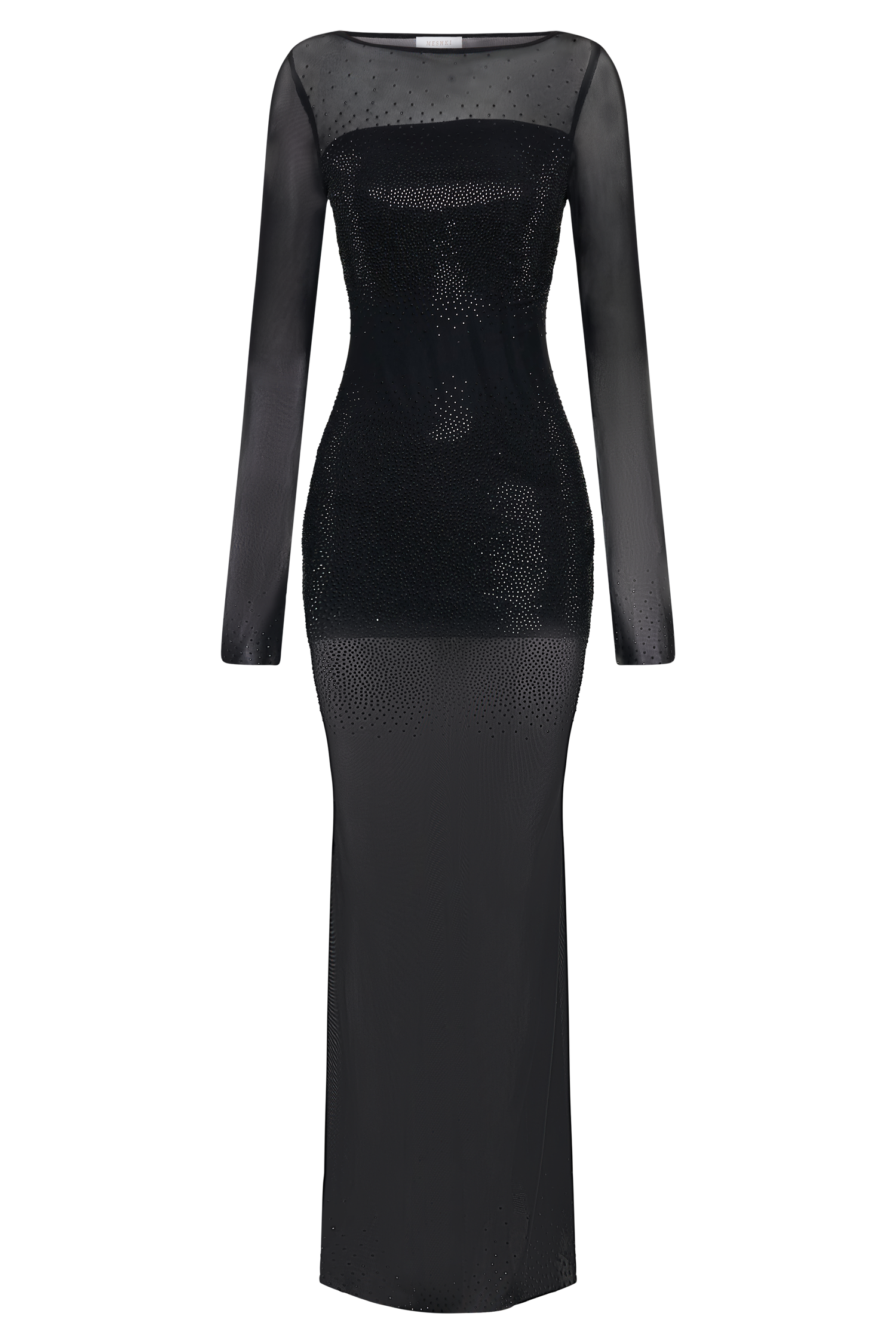 Lior Mesh Maxi Dress With Hotfix - Black #10