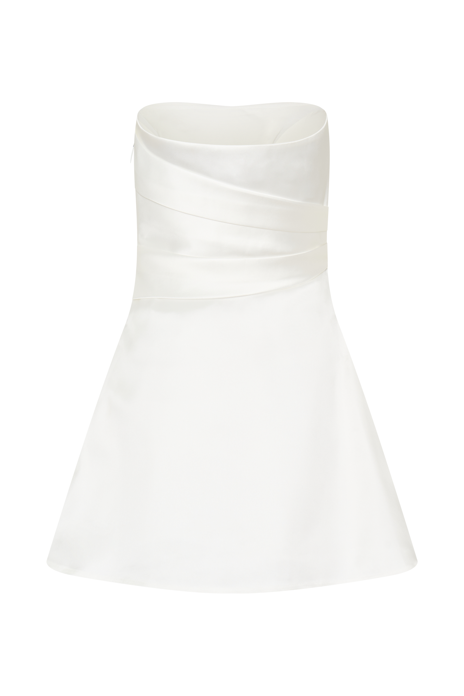 Lora Strapless Satin Mini Dress - White #8