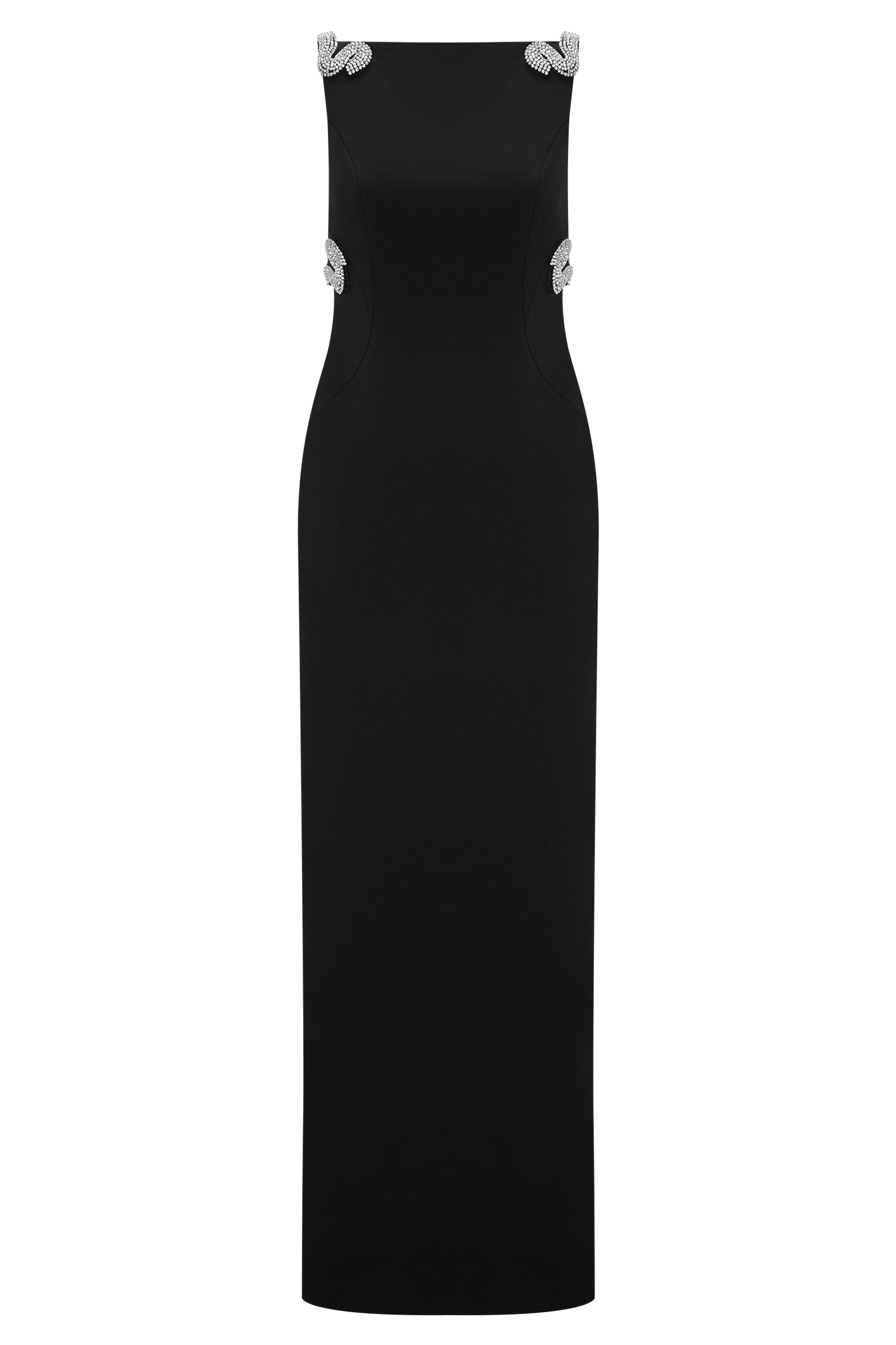 Lorde Embellished Crepe Maxi Dress - Black