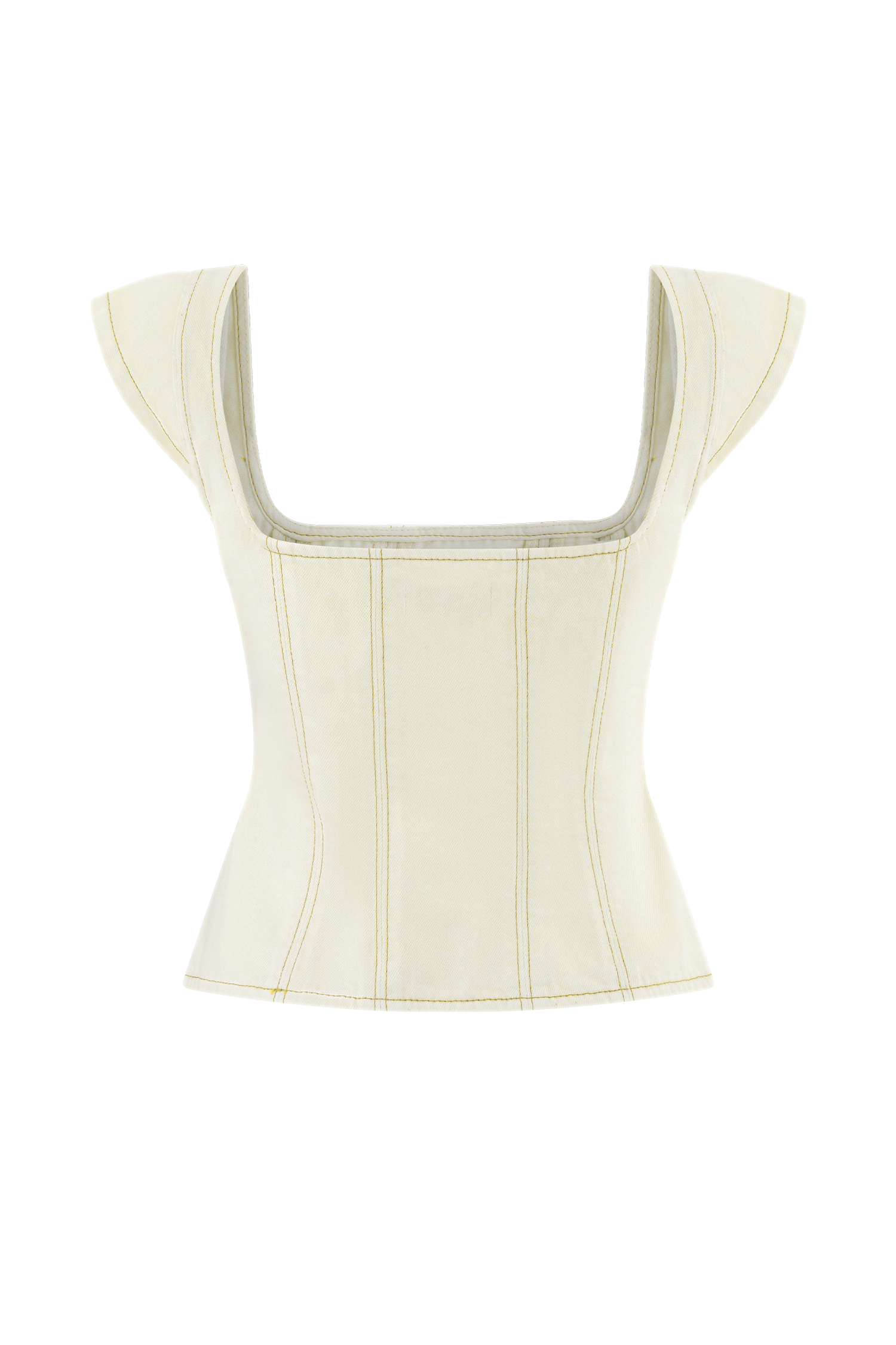 Loretta Cap Sleeve Denim Top - Ecru #8