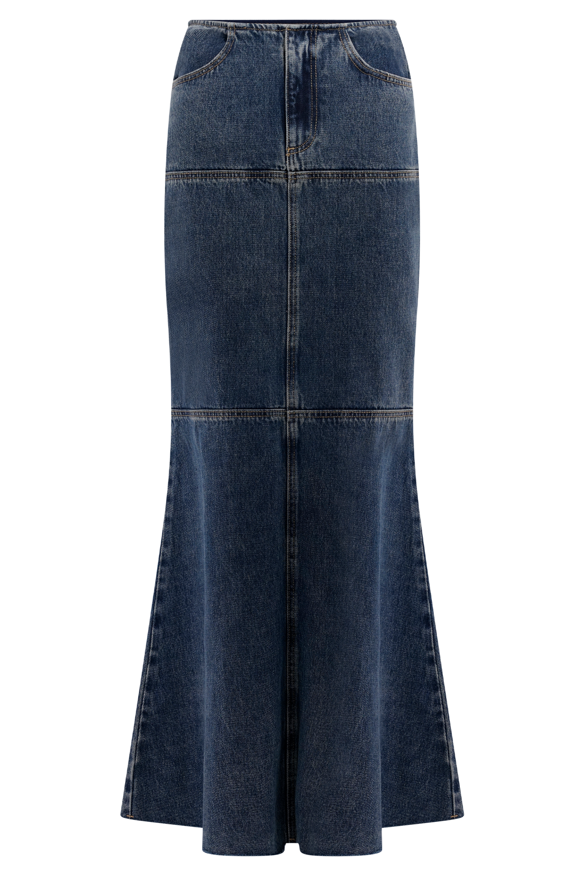 Loretta Denim Maxi Skirt - Washed Dark Blue #9
