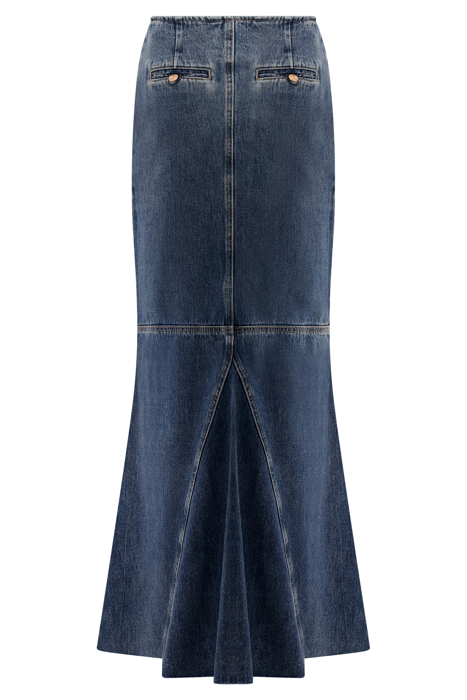 Loretta Denim Maxi Skirt - Washed Dark Blue #8