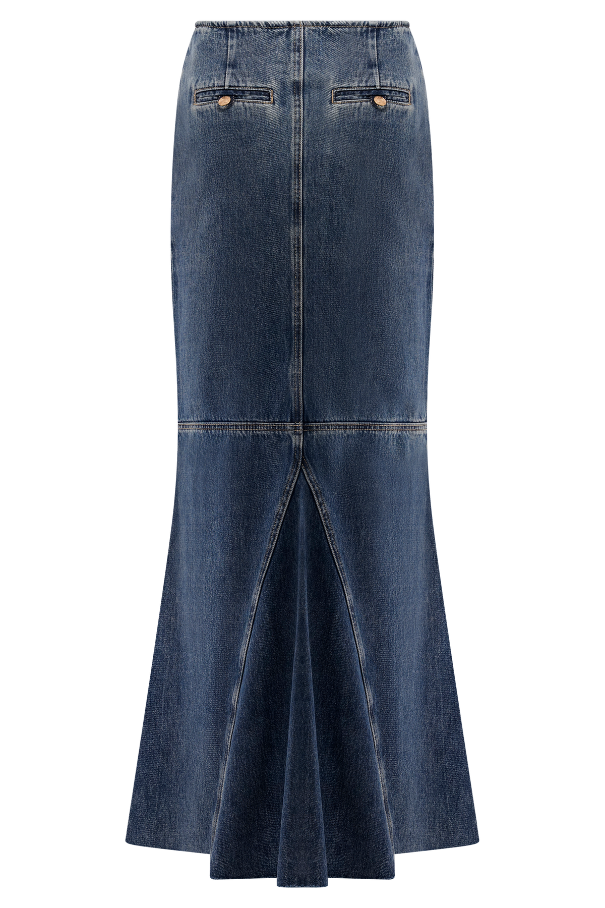 Loretta Denim Maxi Skirt - Washed Dark Blue #8