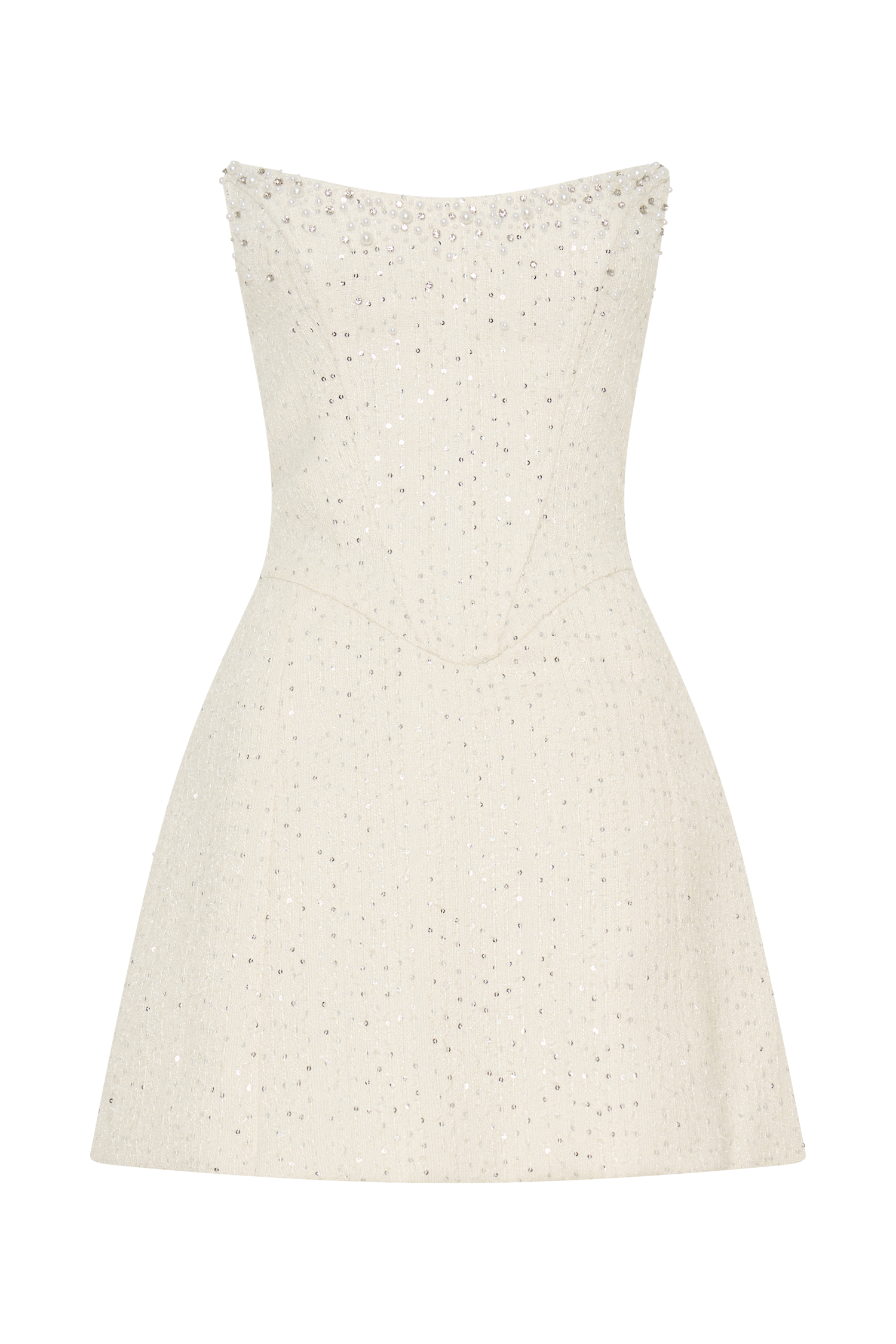 Lorrie Tweed Corset Mini Dress - White #10