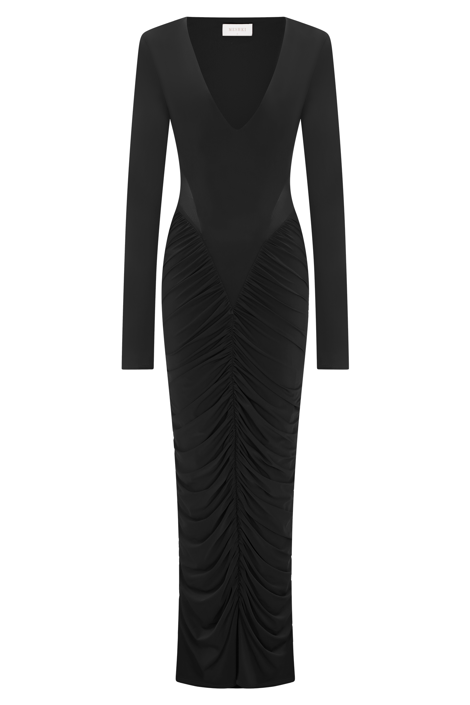 Louanne Slinky Long Sleeve Maxi Dress - Black #7