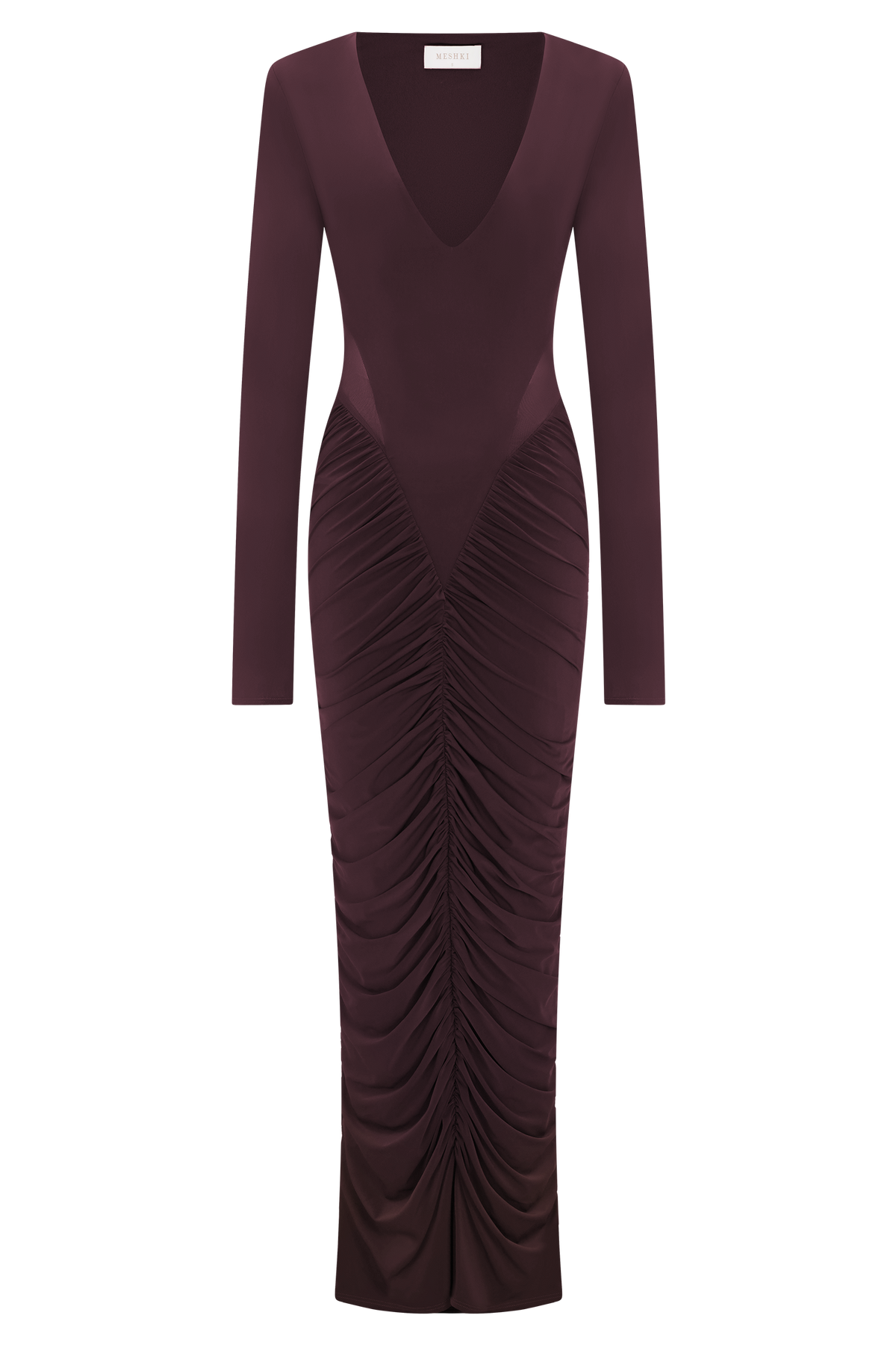 Louanne Slinky Long Sleeve Maxi Dress - Burgundy #7