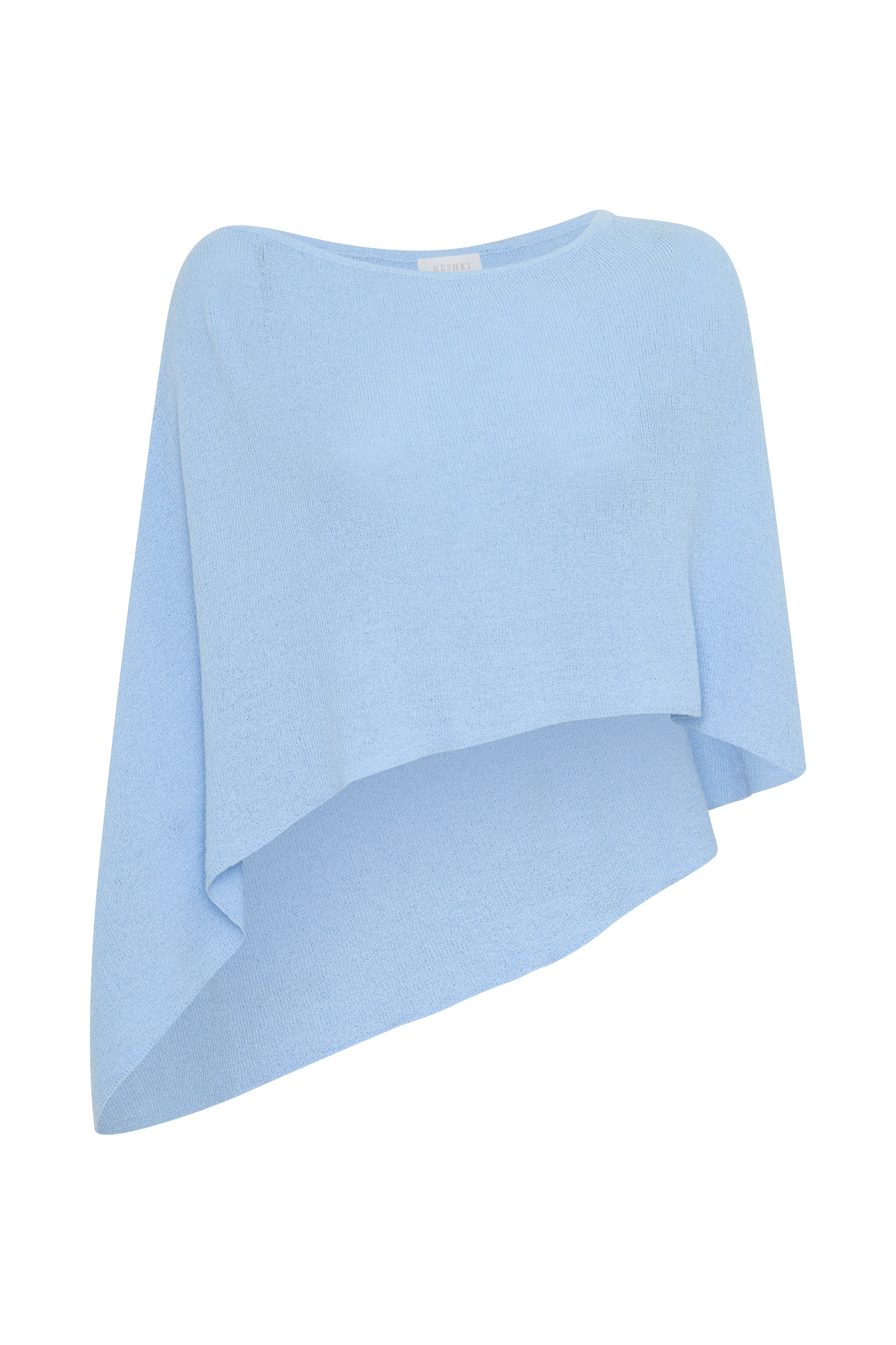 Loura One Shoulder Knit Cape Top - Cornflower Blue #11