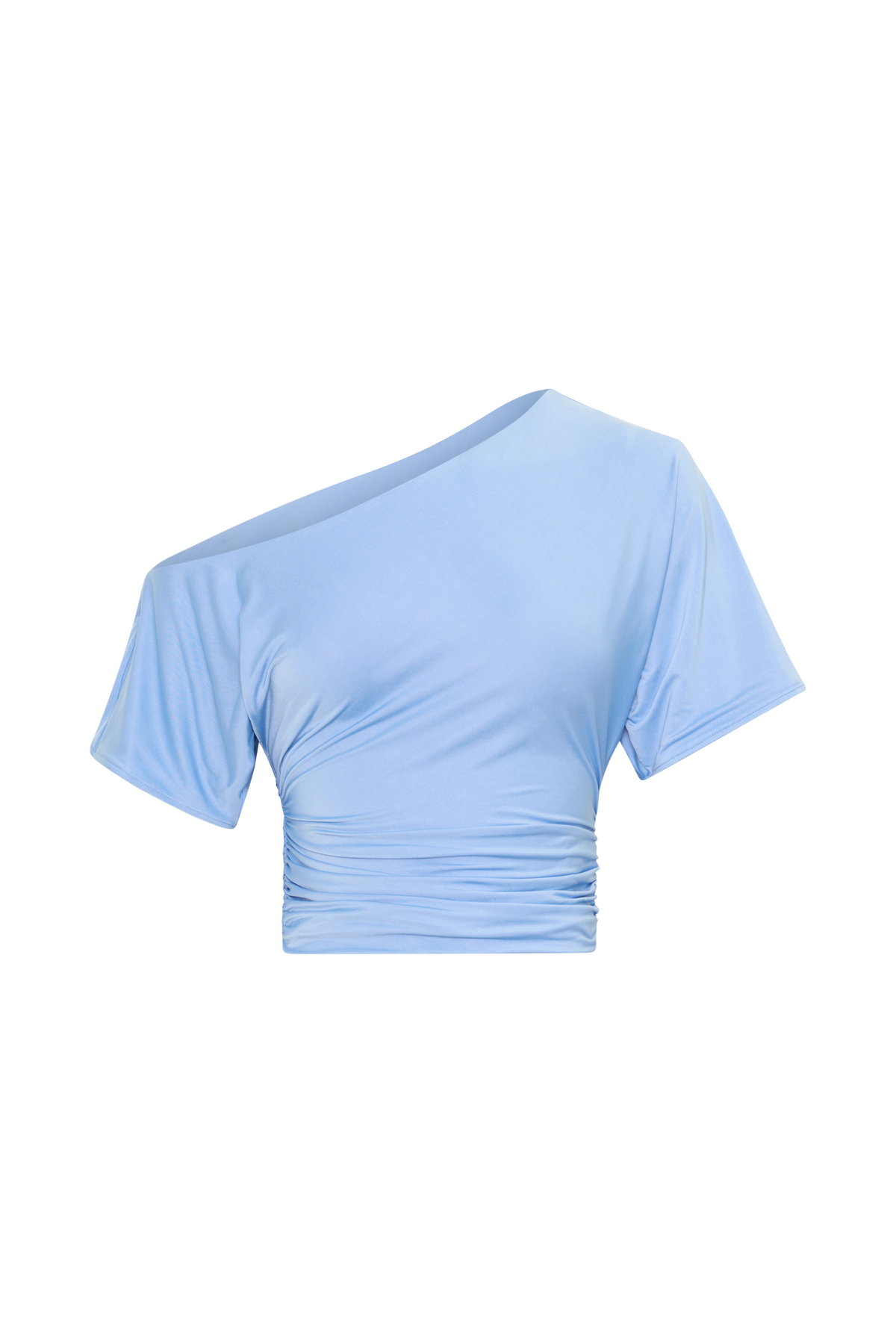 Luu Off Shoulder Slinky Top - Sea Blue #11