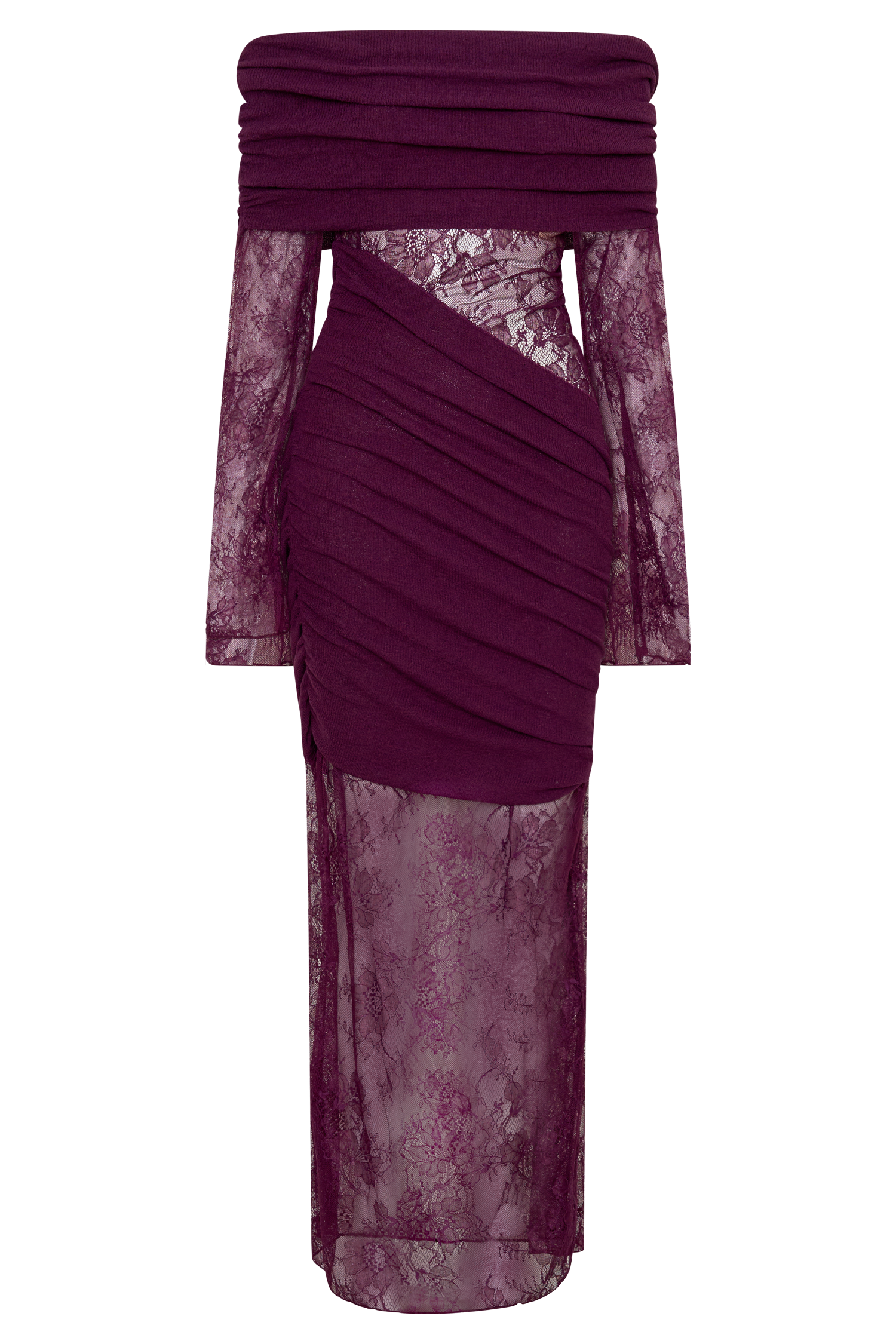 Luxie Lace Knit Maxi Dress - Plum #7