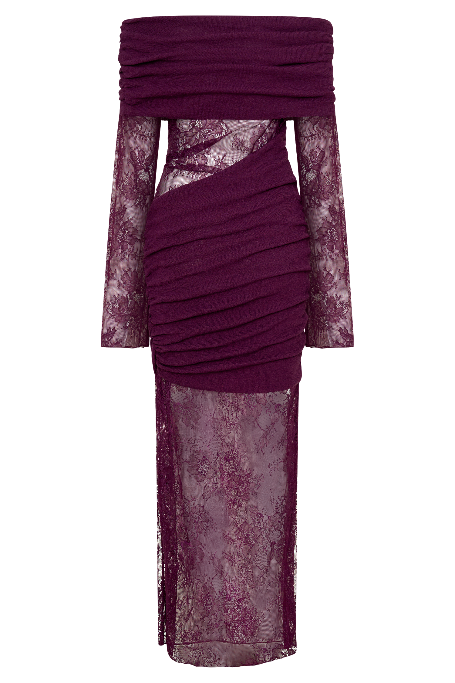 Luxie Lace Knit Maxi Dress - Plum #6