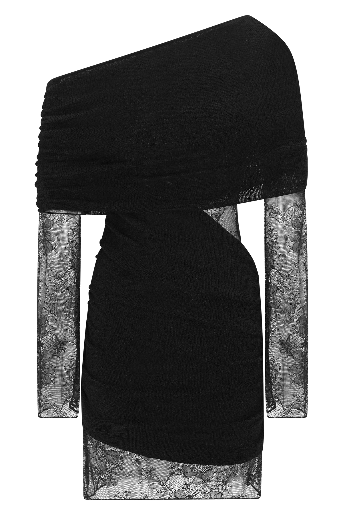 Luxie Lace Knit Mini Dress - Black #8