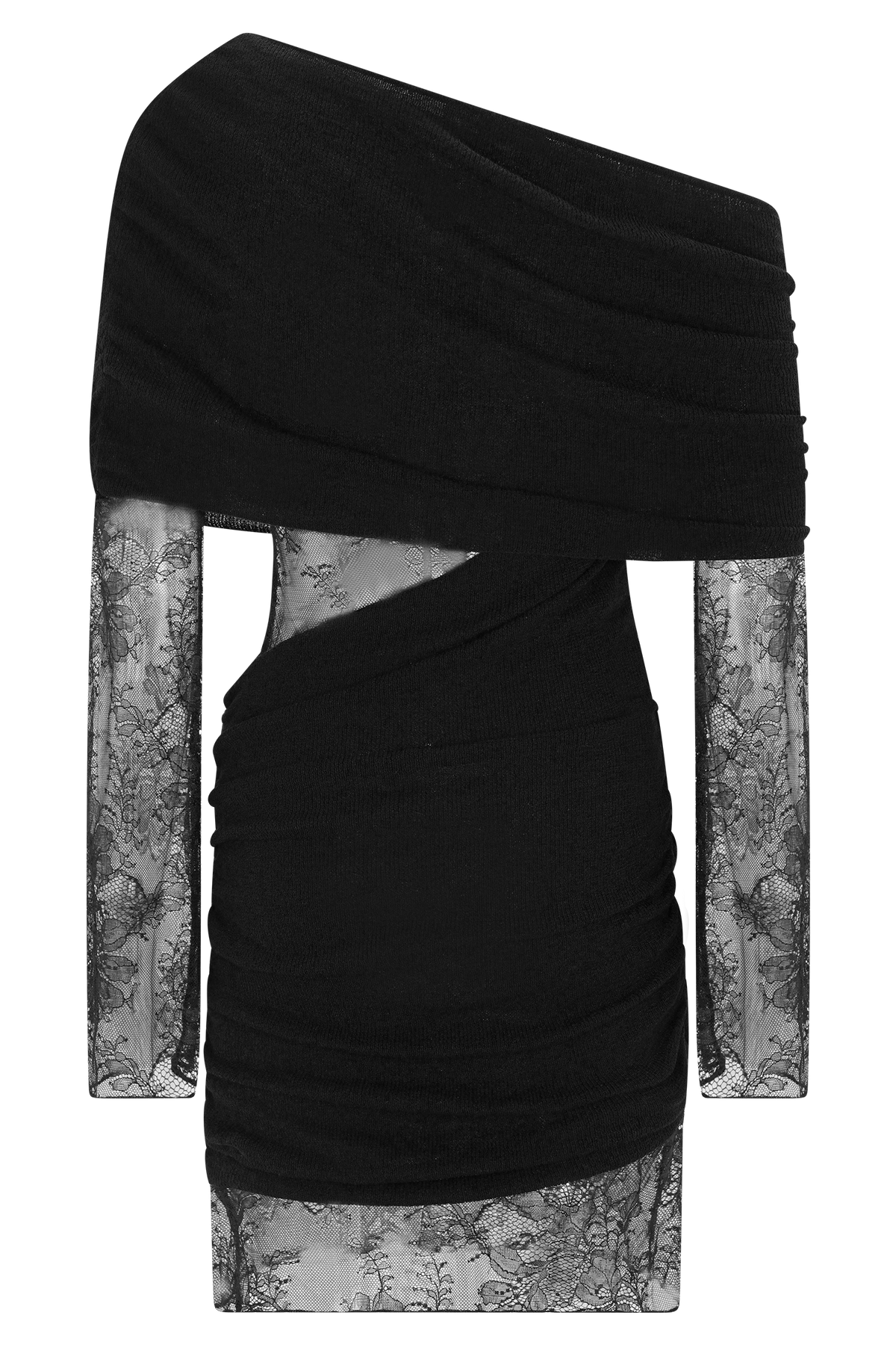 Luxie Lace Knit Mini Dress - Black #7
