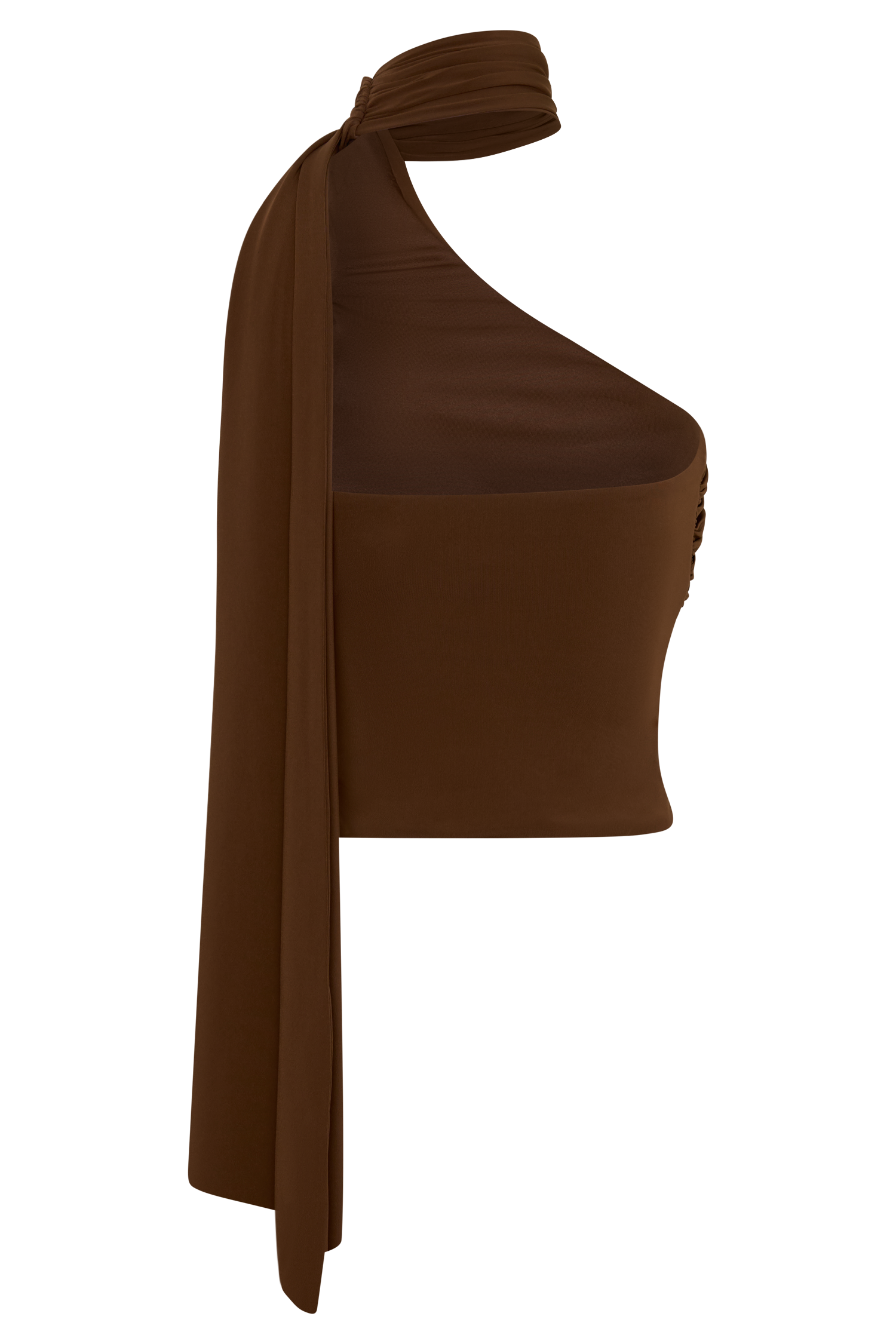 Lydia Slinky Asymmetrical Halter Top - Chocolate #8