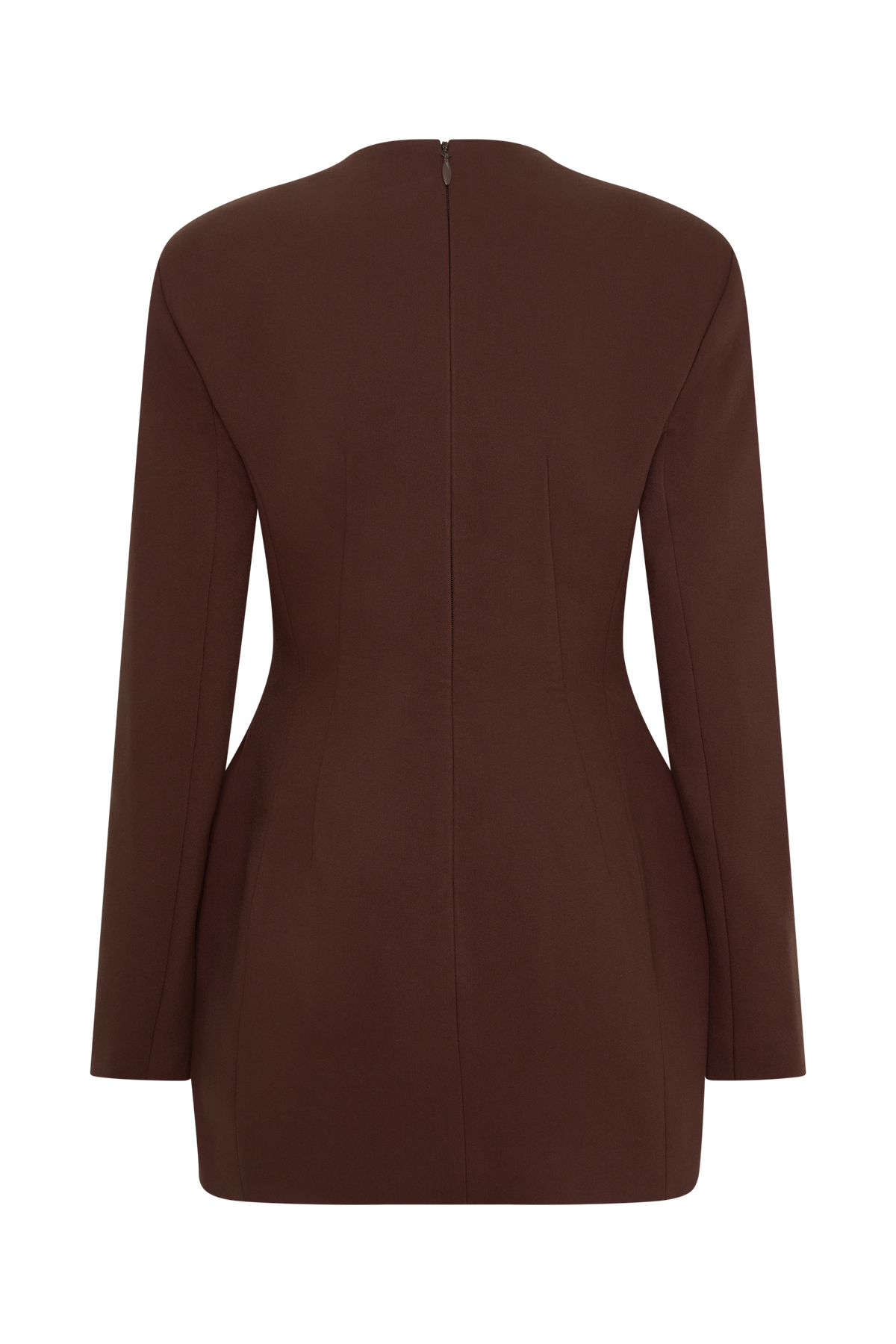 Makayla Suiting Structured Mini Dress - Dark Chocolate #8
