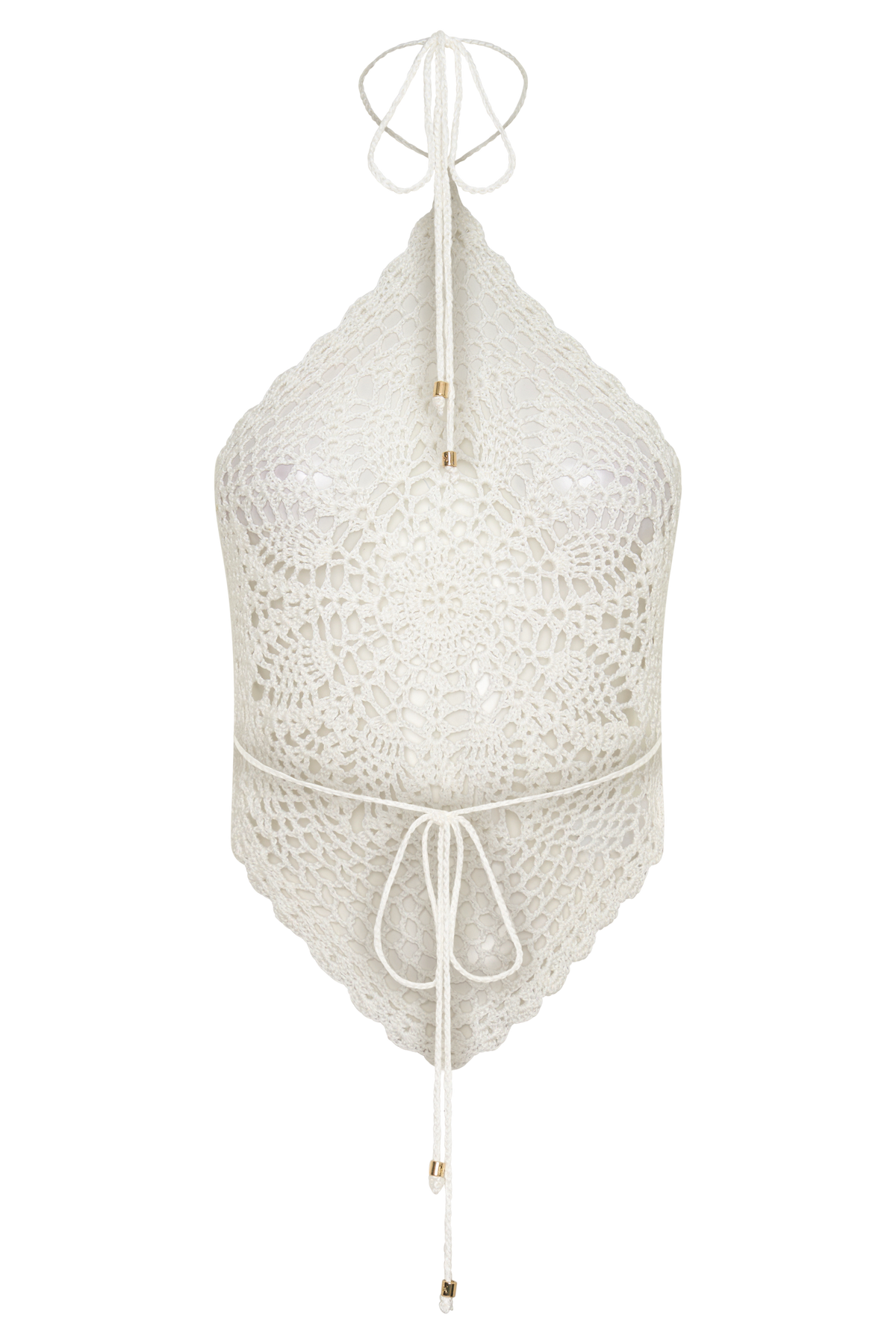 Marvin Crochet Halter Top - Ivory #8