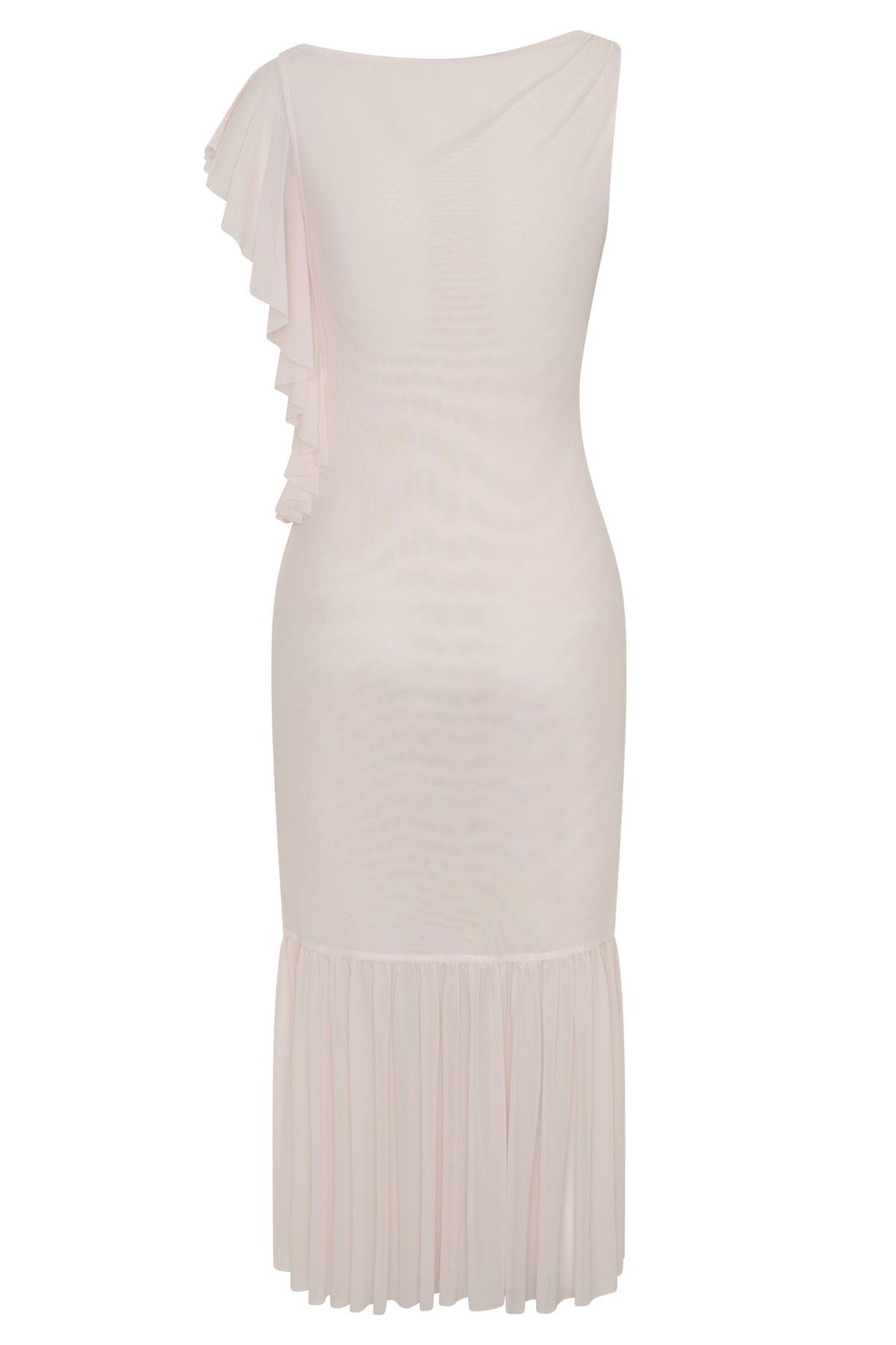 Milana Mesh Midi Off Shoulder Dress - Pale Pink #7