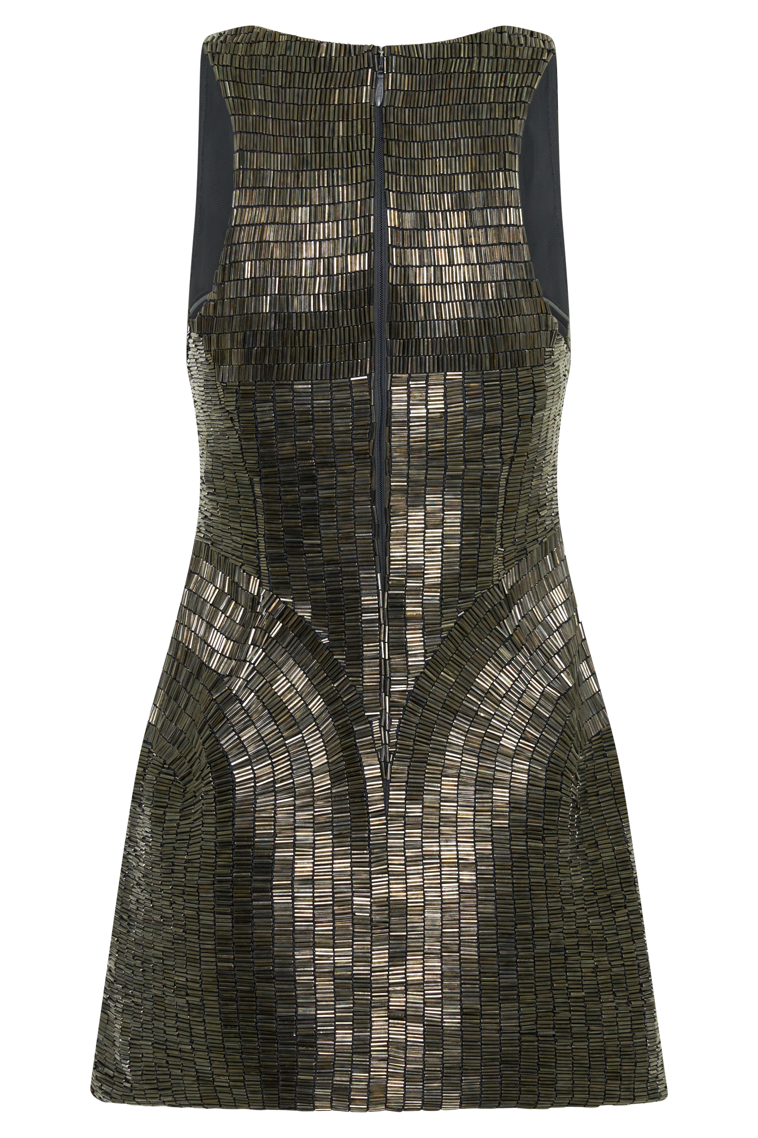 Milly Beaded Metal Mini Dress - Silver #8