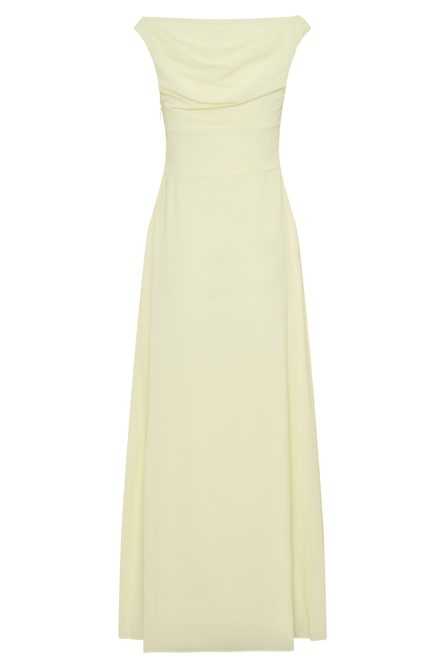 Mabel Off Shoulder Chiffon Maxi Dress - Lemon #12