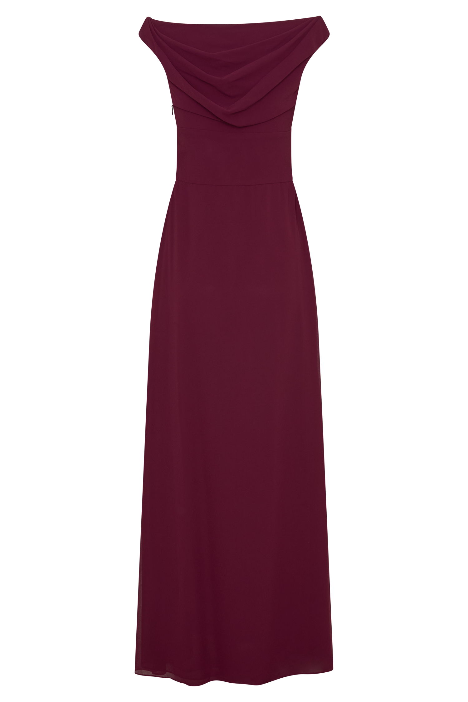 merlot formal dress Mabel Off Shoulder Chiffon Maxi - This 100% Cotton White STYLE:DR489-BLK Bateau Neckline