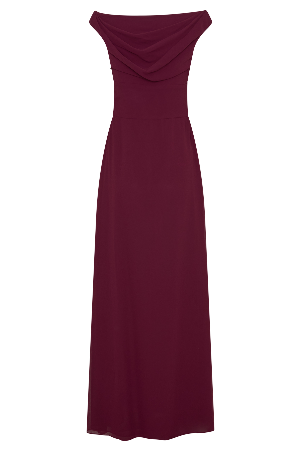 Mabel Off Shoulder Chiffon Maxi Dress - Merlot #6