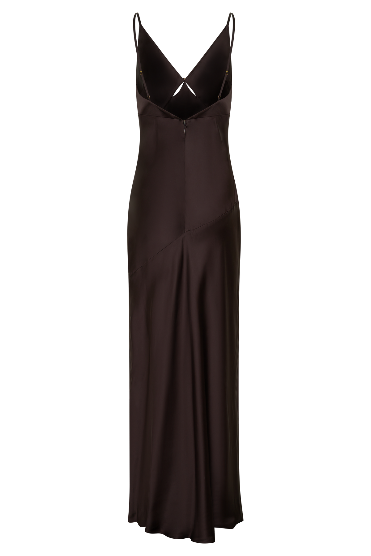 Maddison V Neck Satin Maxi Dress - Dark Chocolate #8