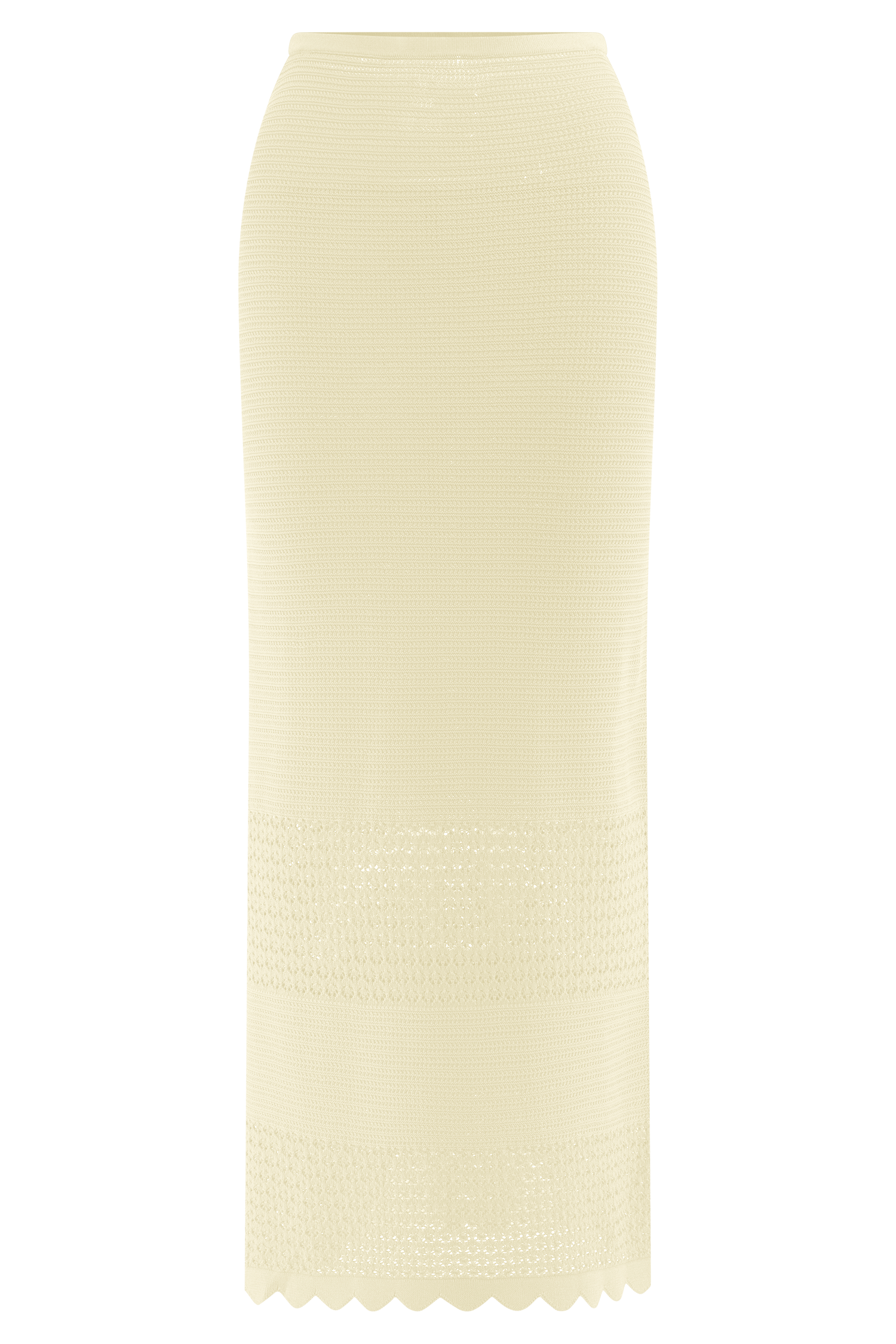 Madeline Scallop Knit Midi Skirt - Ivory #11