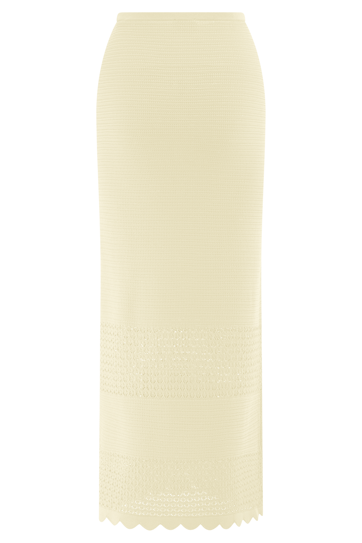 Madeline Scallop Knit Midi Skirt - Ivory #10