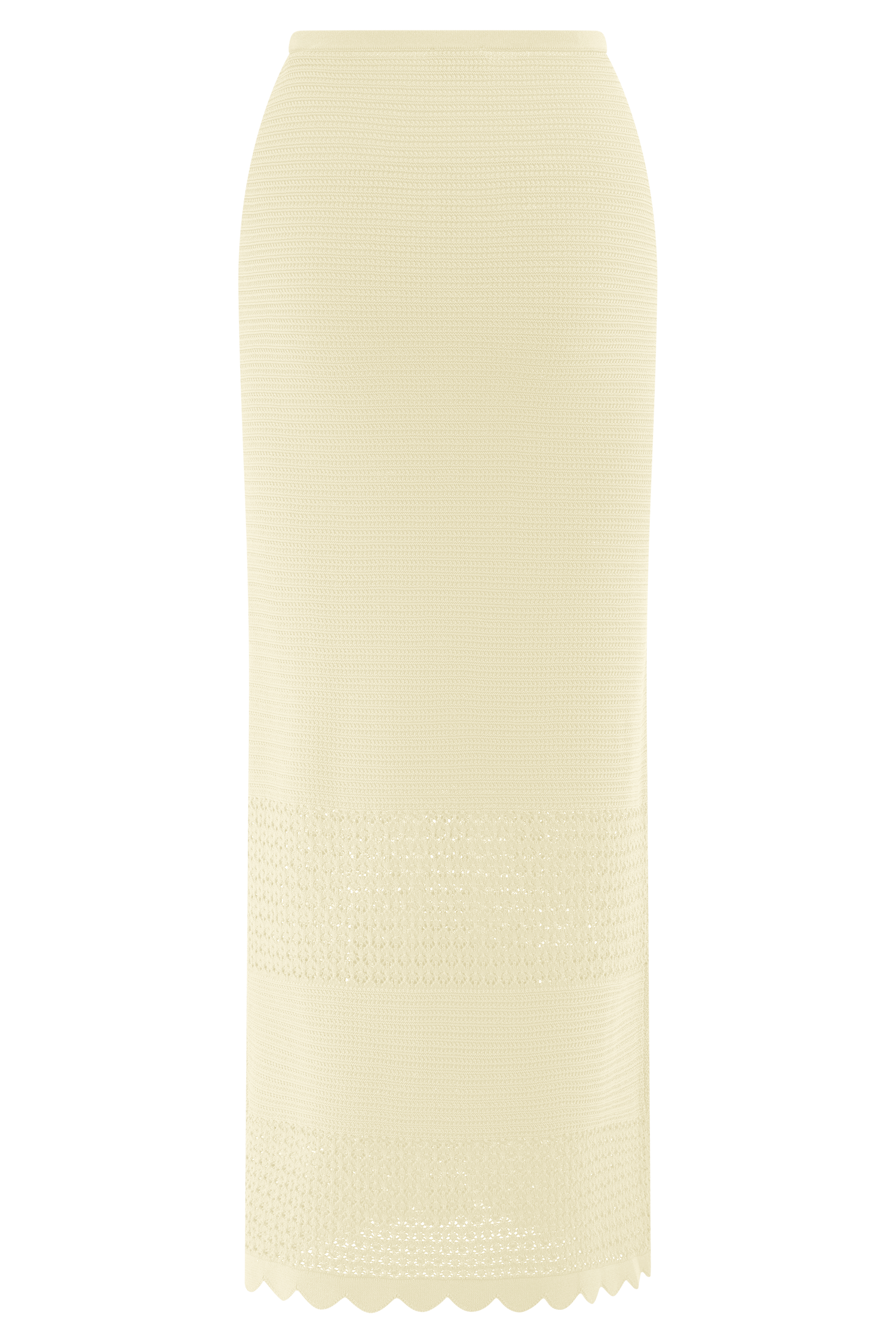 Madeline Scallop Knit Midi Skirt - Ivory #10