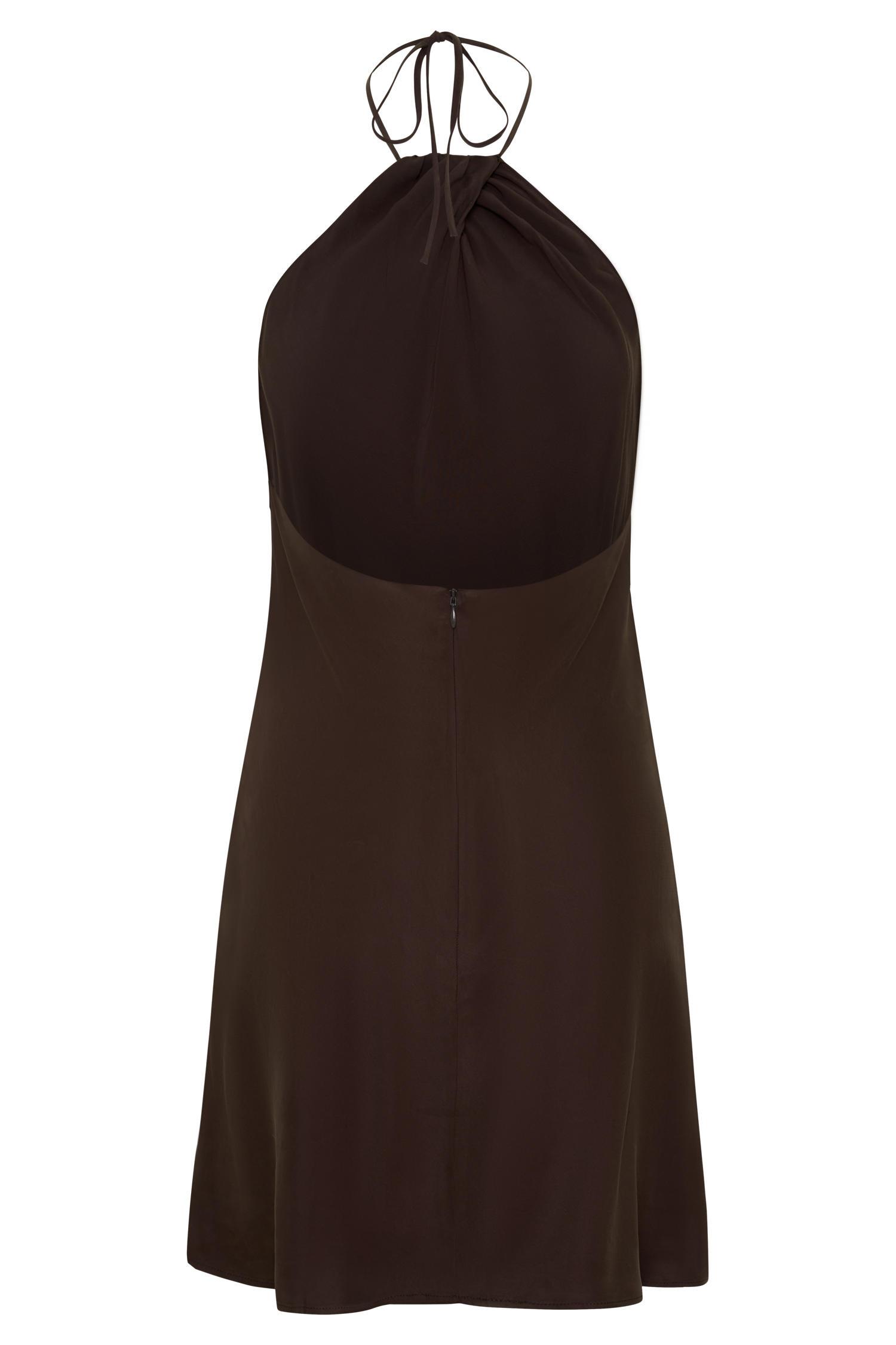Maggie Cupro Halter Mini Dress - Dark Chocolate #6