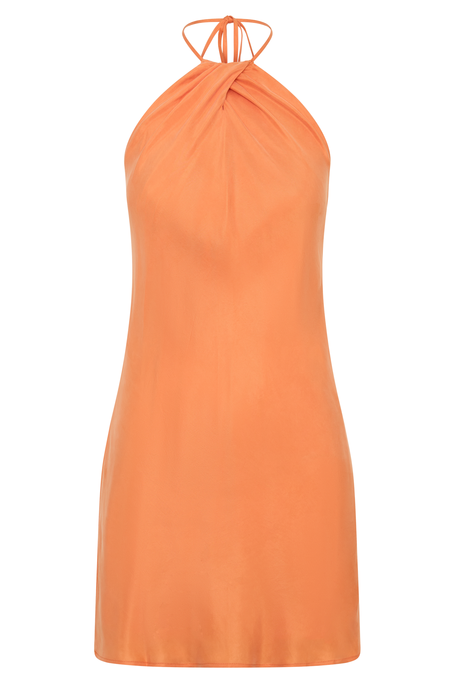 Maggie Cupro Halter Mini Dress - Orange #7