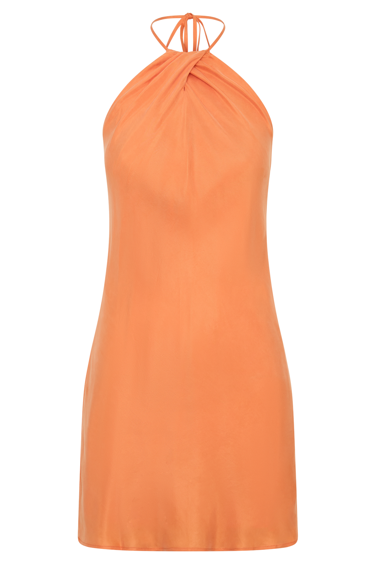 Maggie Cupro Halter Mini Dress - Orange #7