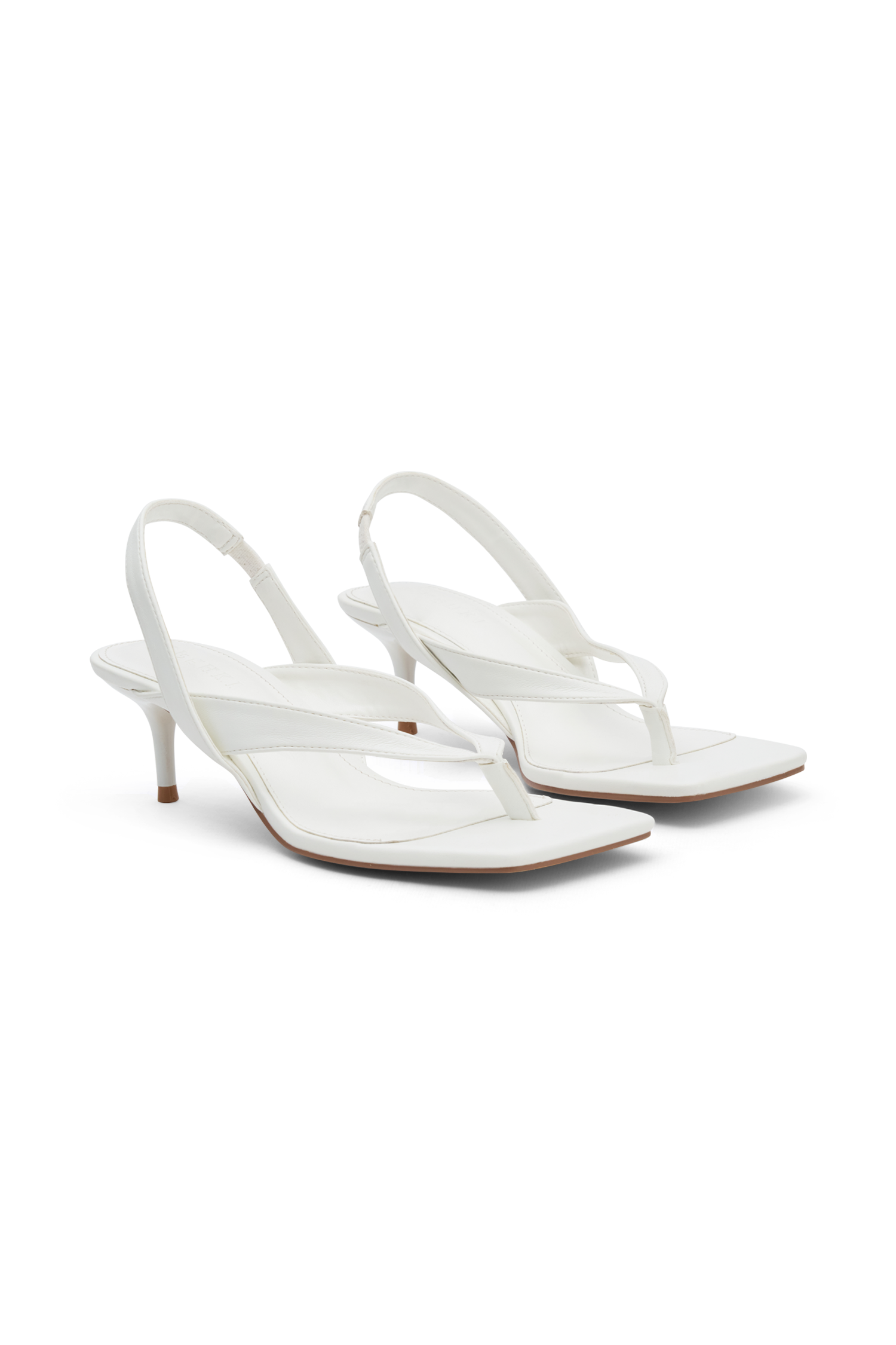 Mai Sling Back Thong Heel - White #6