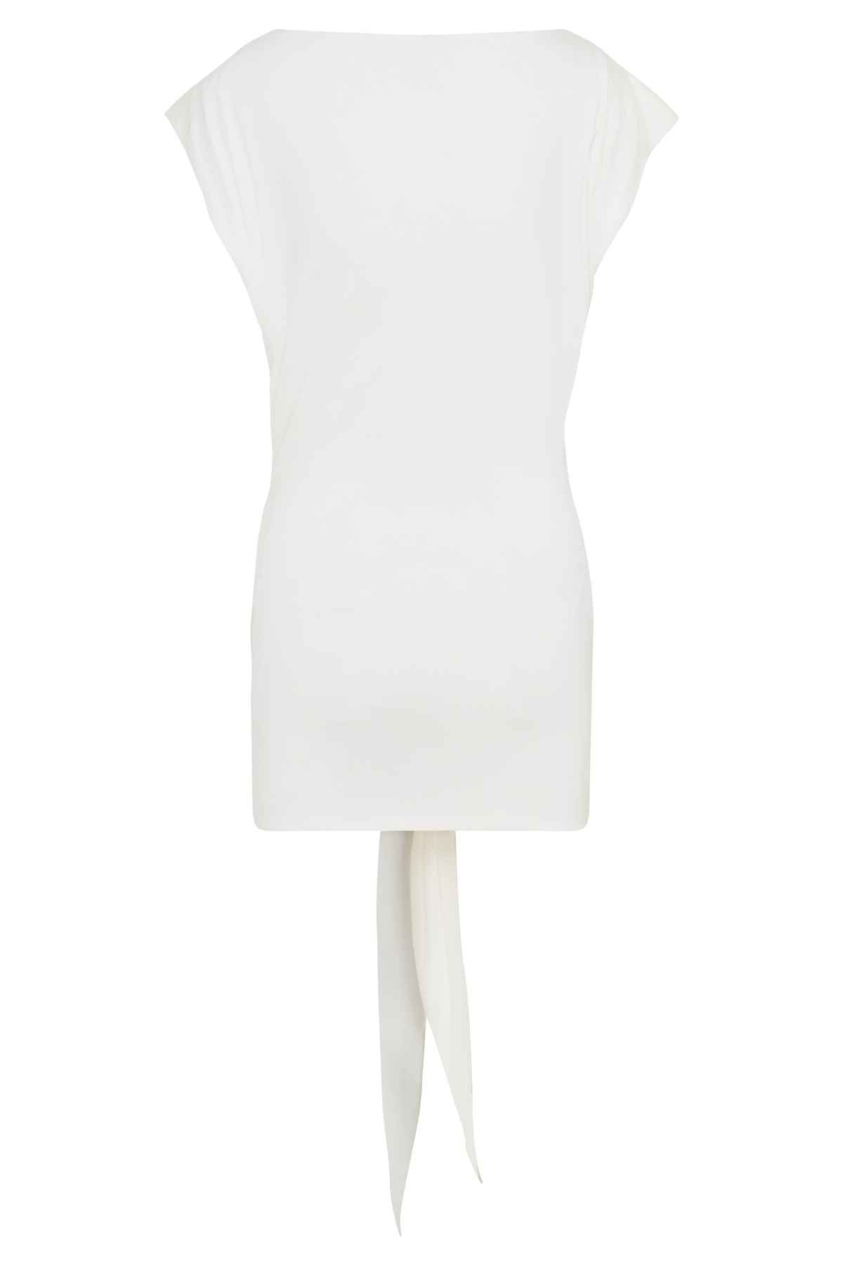 Maiara Shortsleeve Slinky Tie Mini Dress - White #6