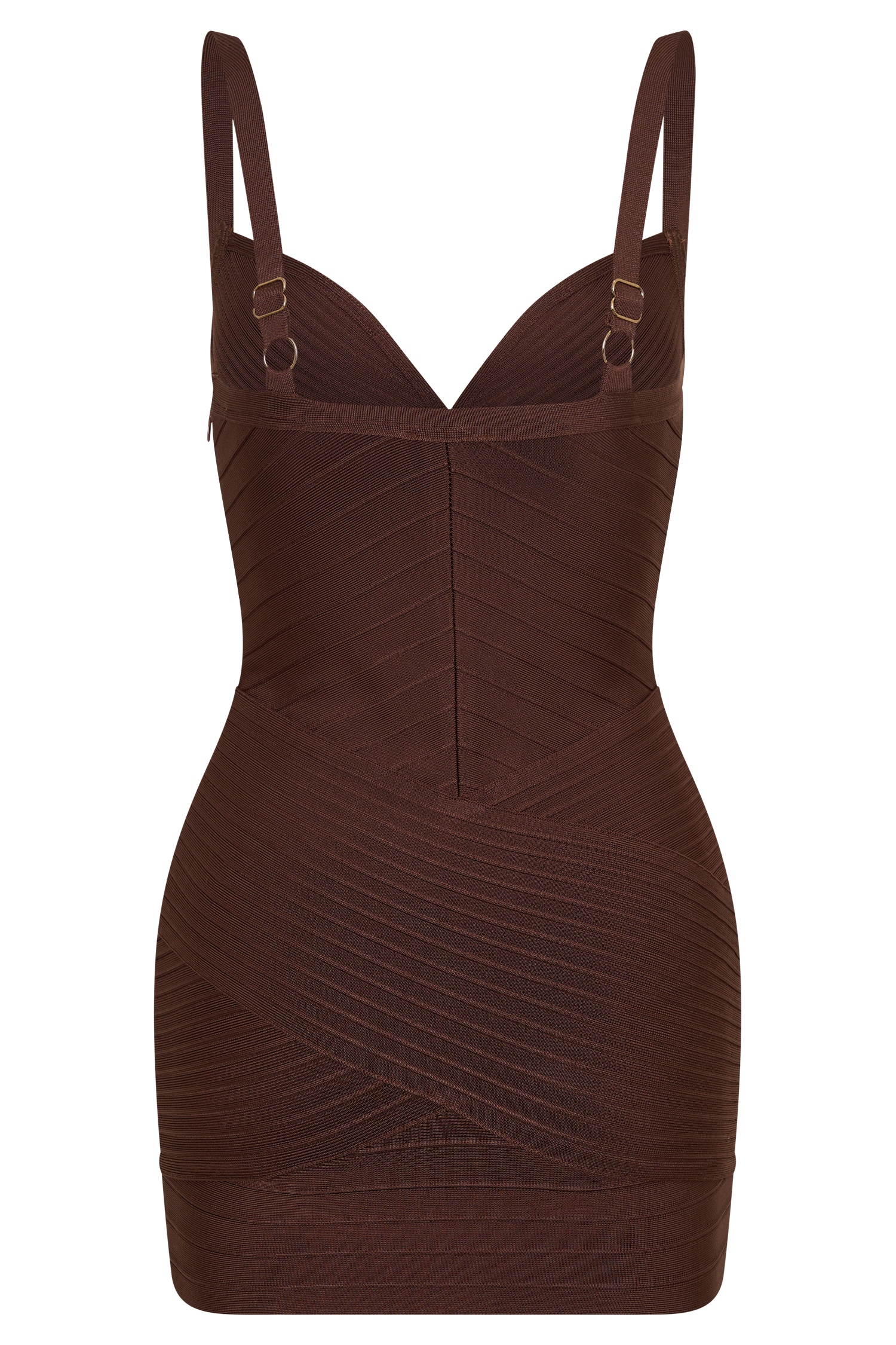 Maison Bandage Knit Mini Dress - Chocolate #6