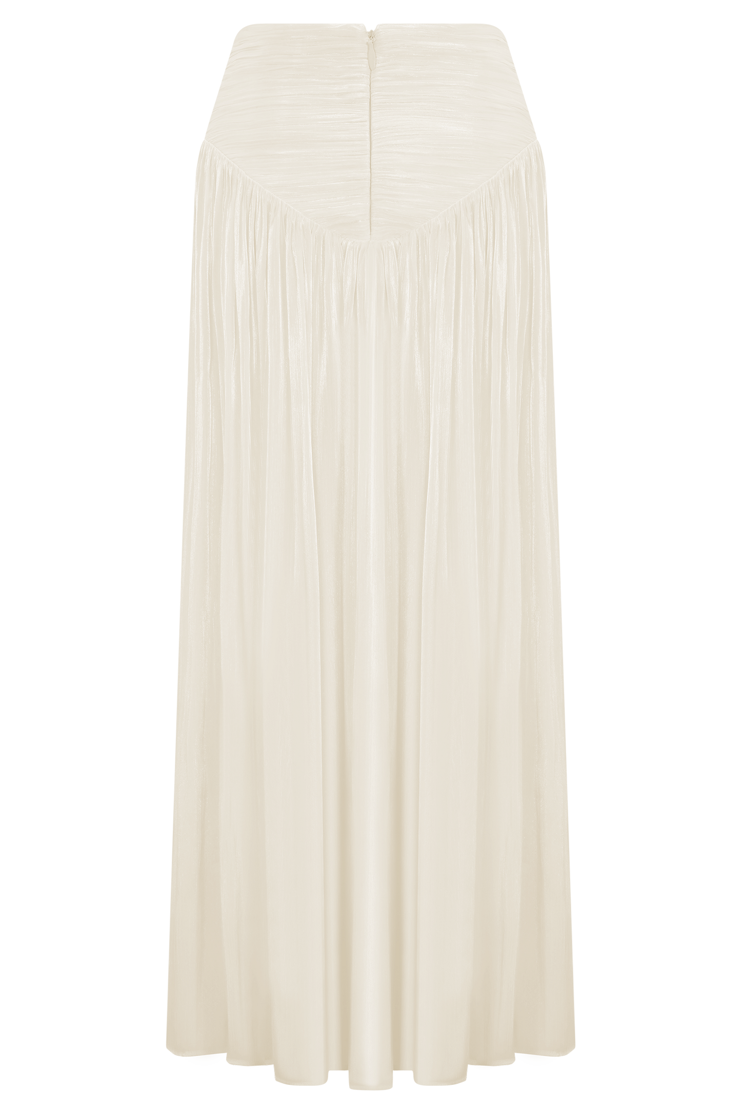 Makena Gathered Midi Skirt - Opal White
