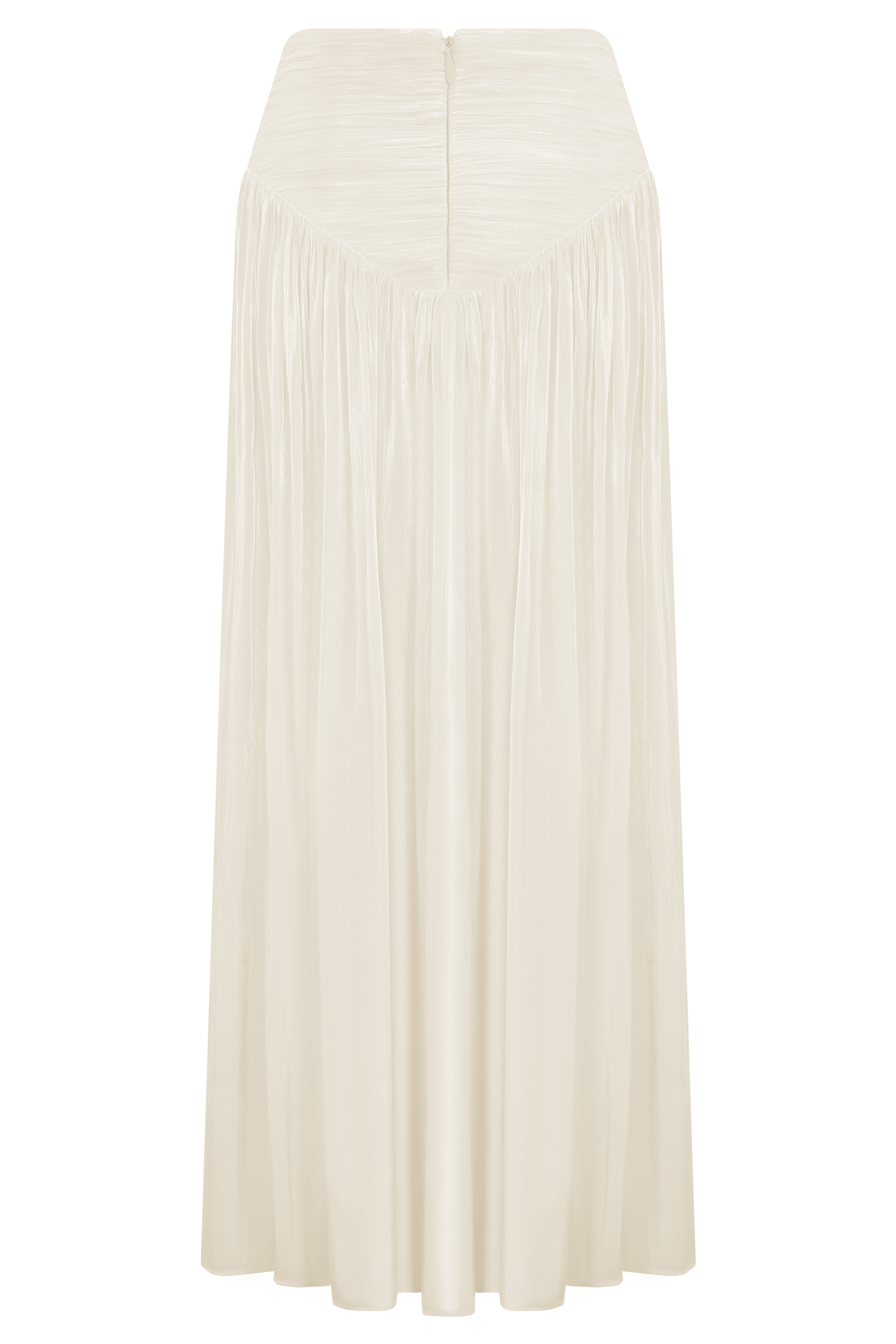 Makena Gathered Midi Skirt - Opal White #10