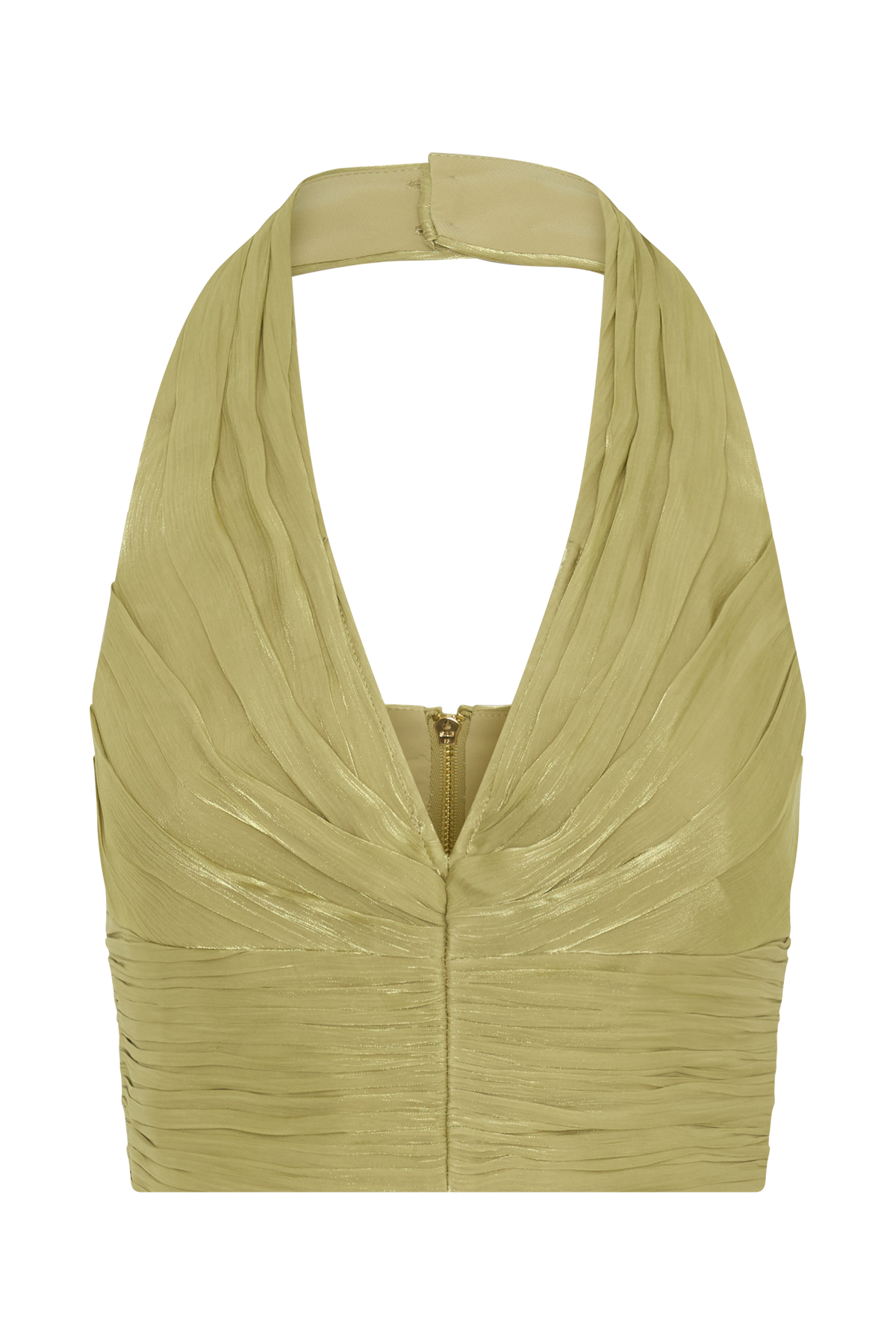 Makena Gathered V Neck Top - Green #9