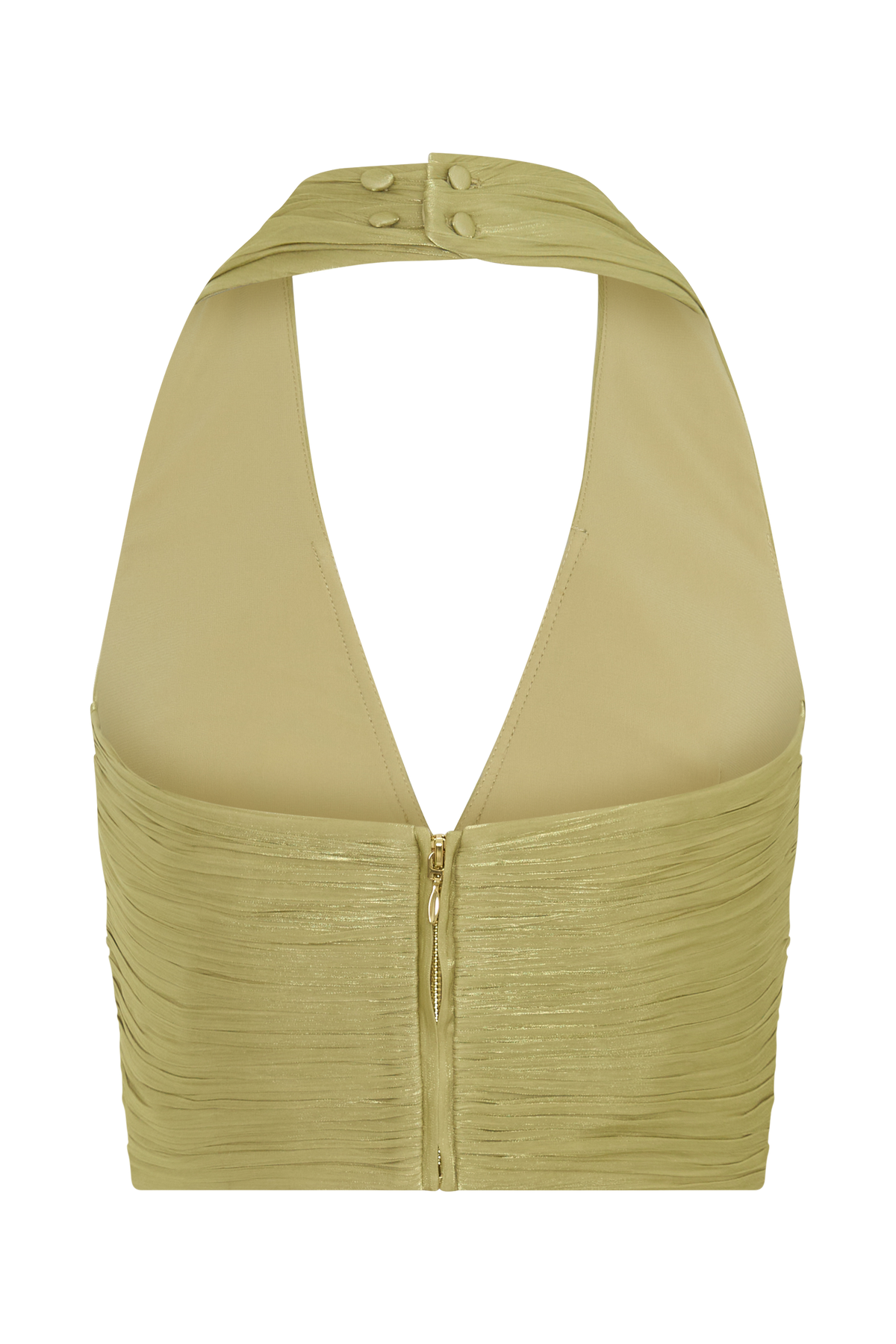 Makena Gathered V Neck Top - Green #8