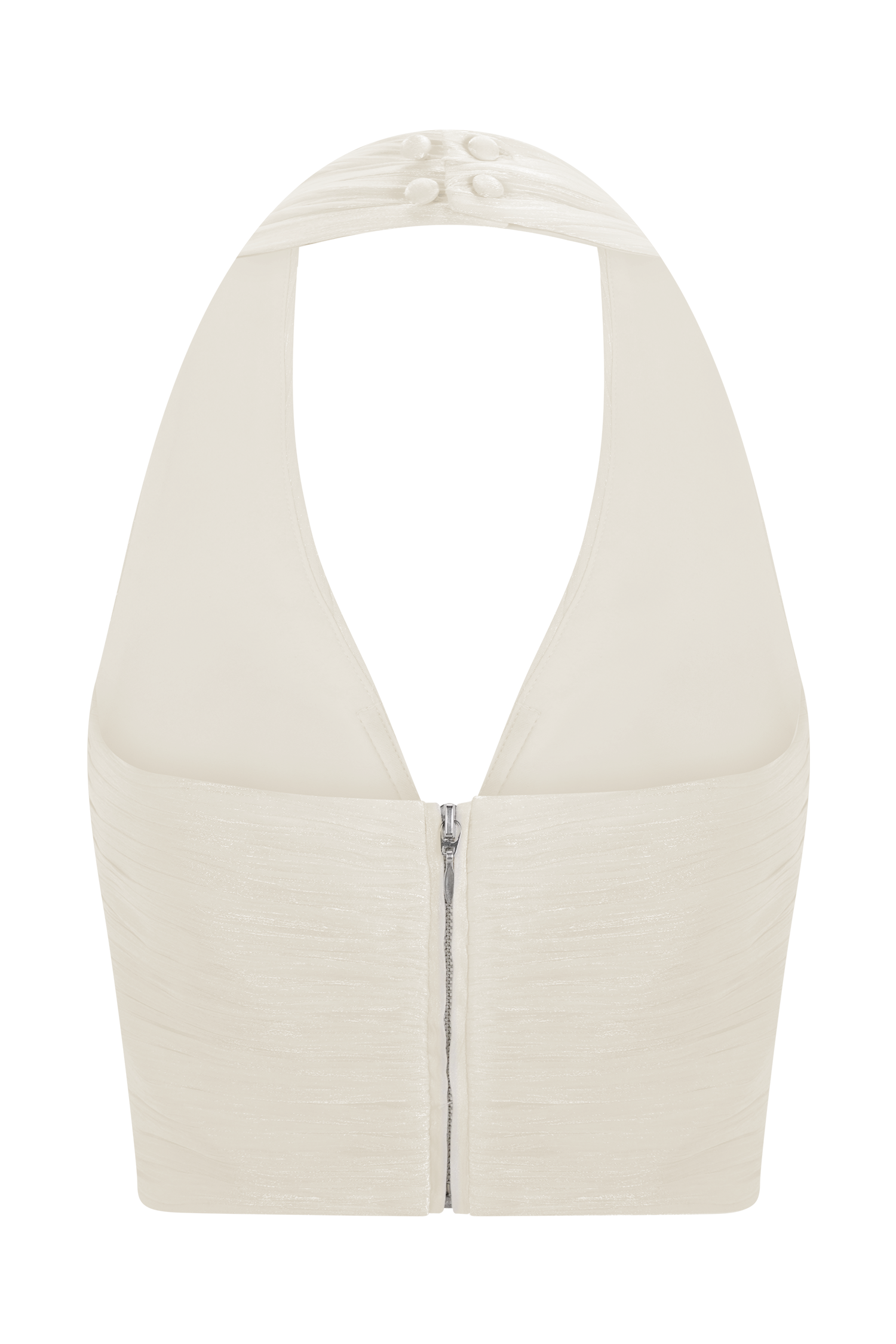 Makena Gathered V Neck Top - Opal White #8