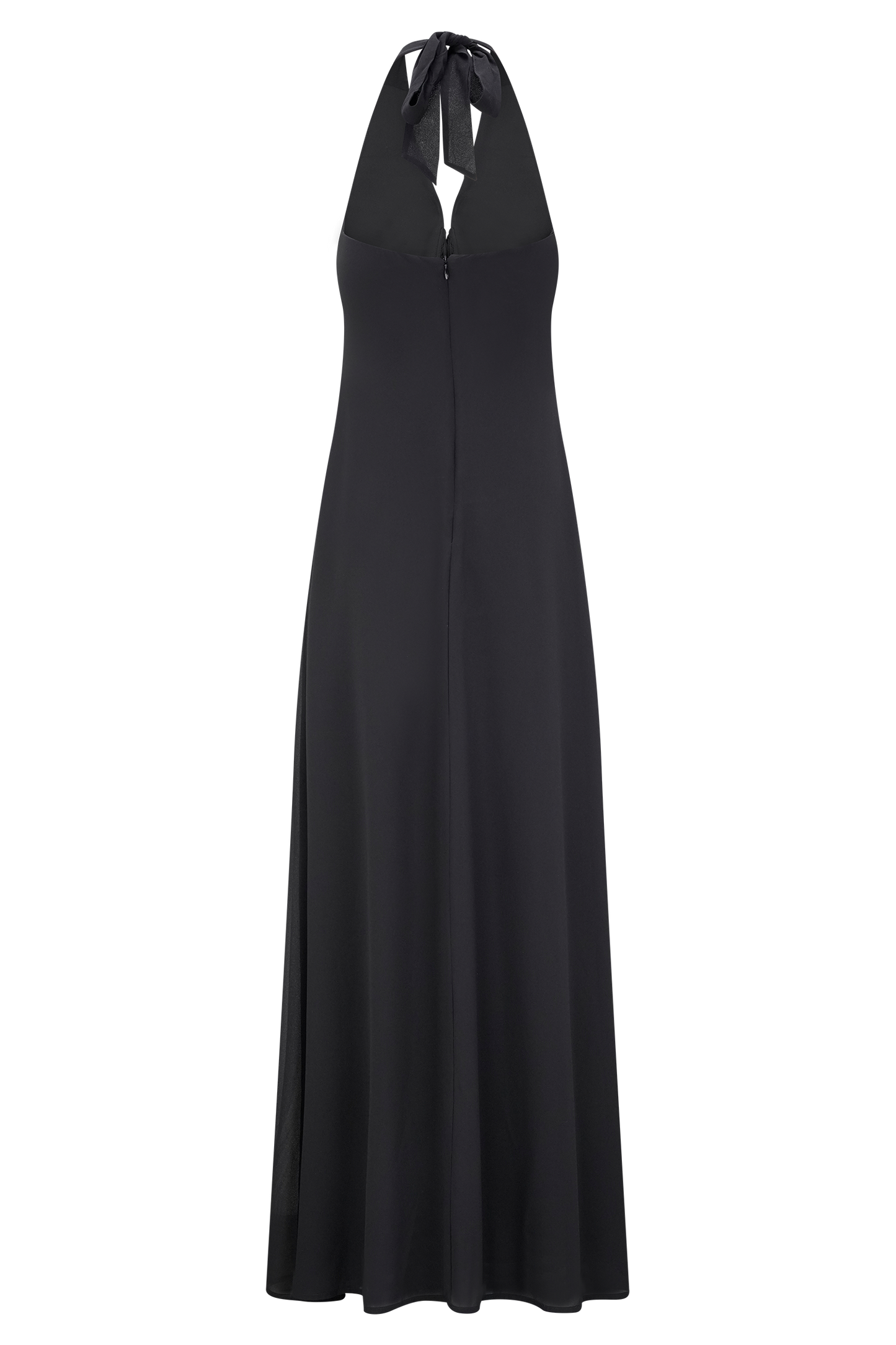 Malakhai Chiffon Halter Maxi Dress - Black