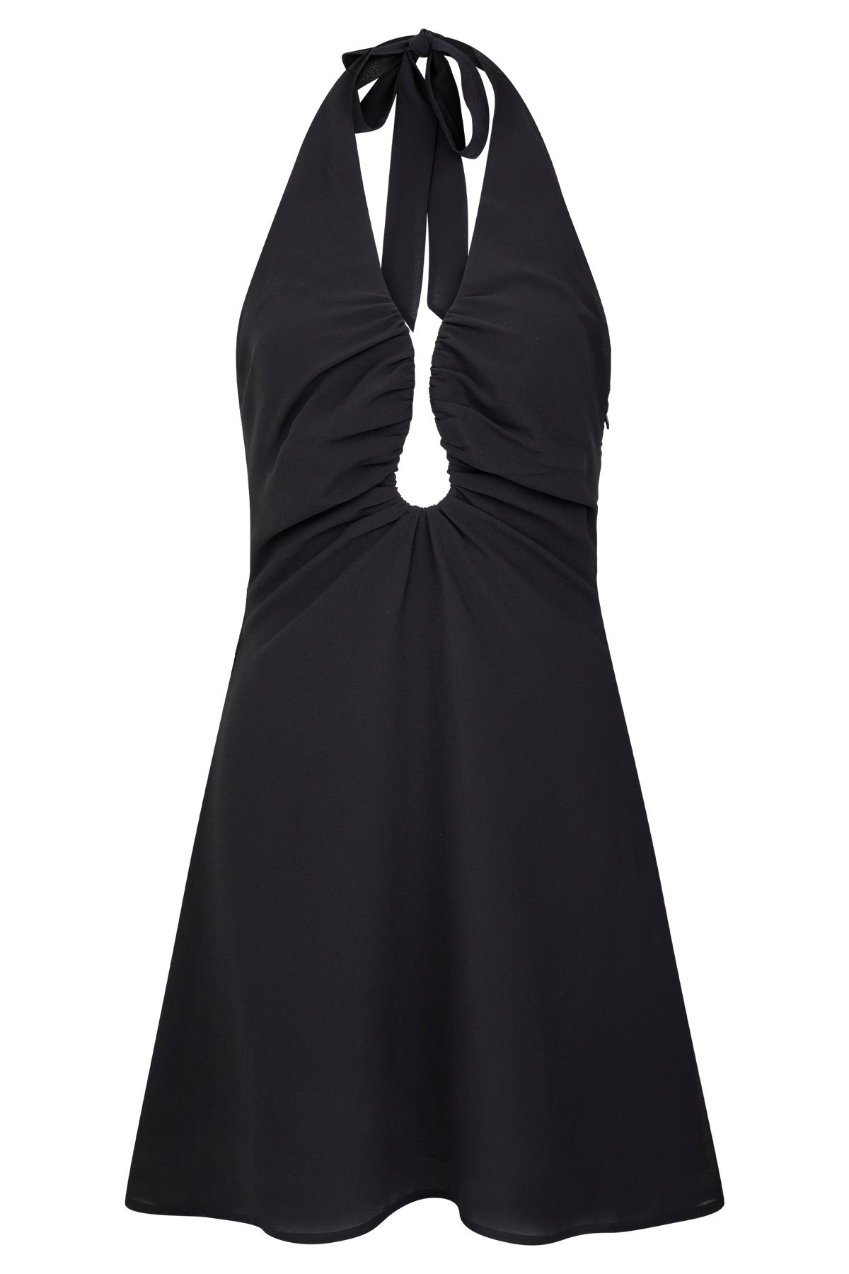 Malakhai Chiffon Halter Mini Dress - Black #7